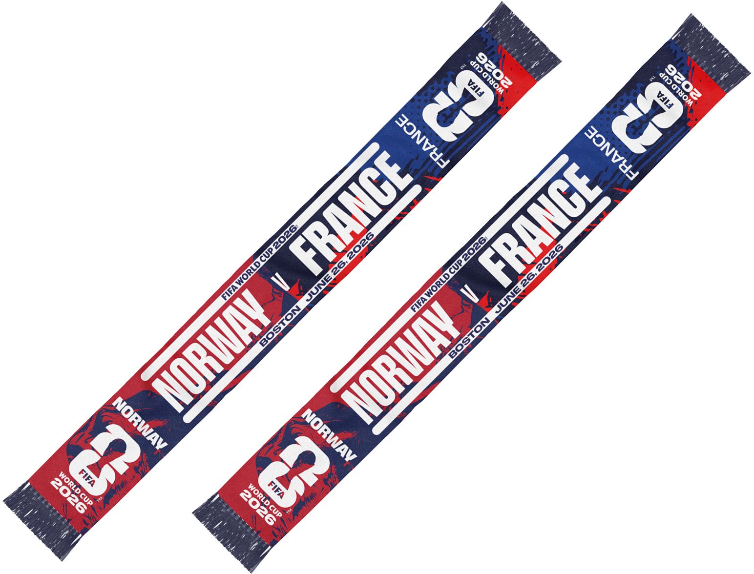 Global Scarves Norway vs France 2026 World Cup Matchup Scarf