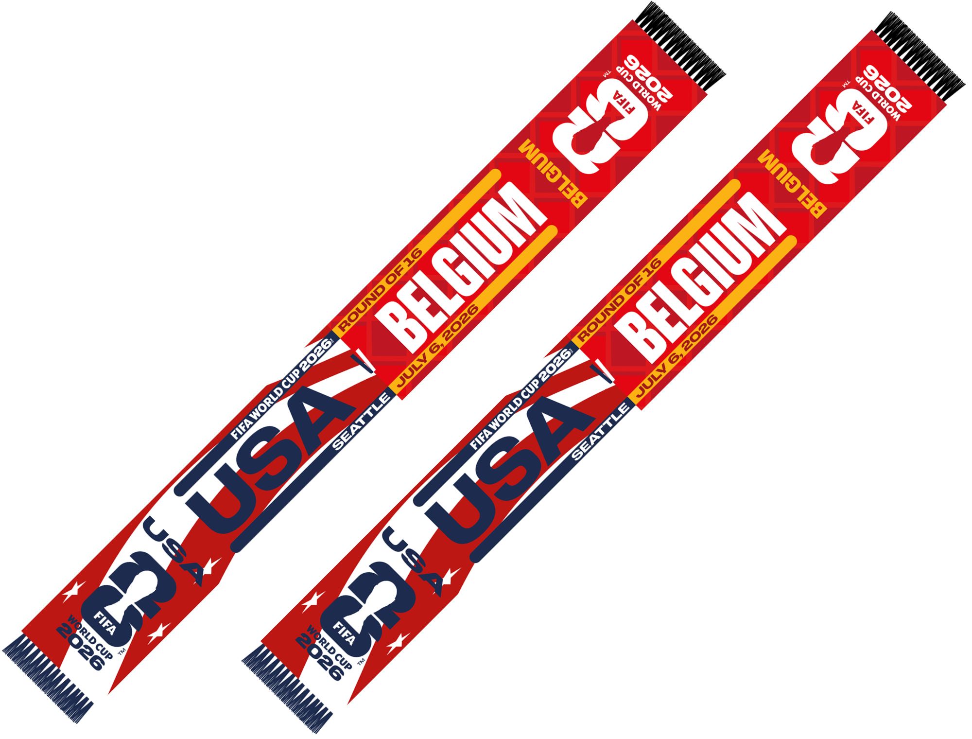 Global Scarves USMNT VS Belgium 2026 FIFA World Cup Matchup Scarf