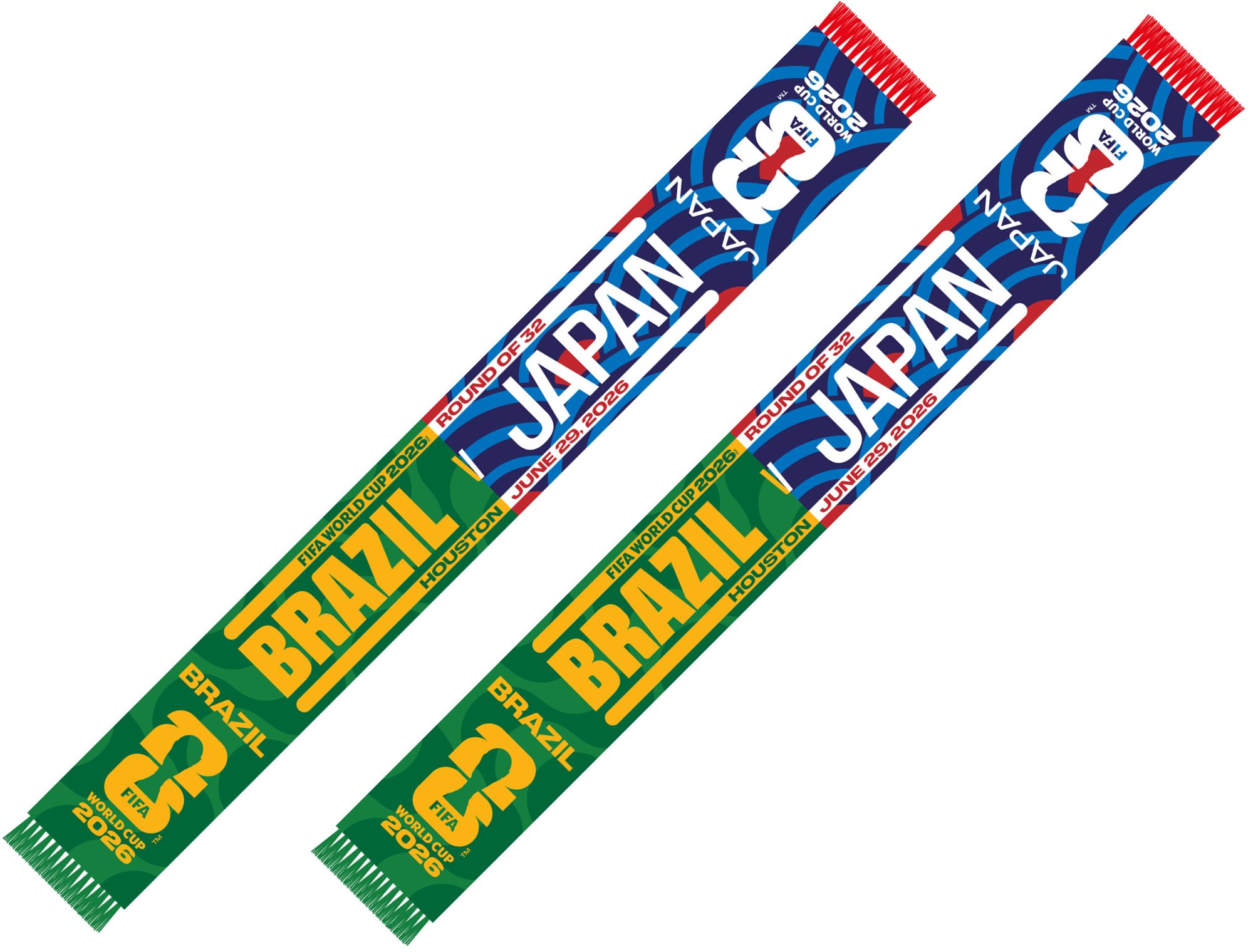 Global Scarves Brazil VS Japan 2026 FIFA World Cup Matchup Scarf