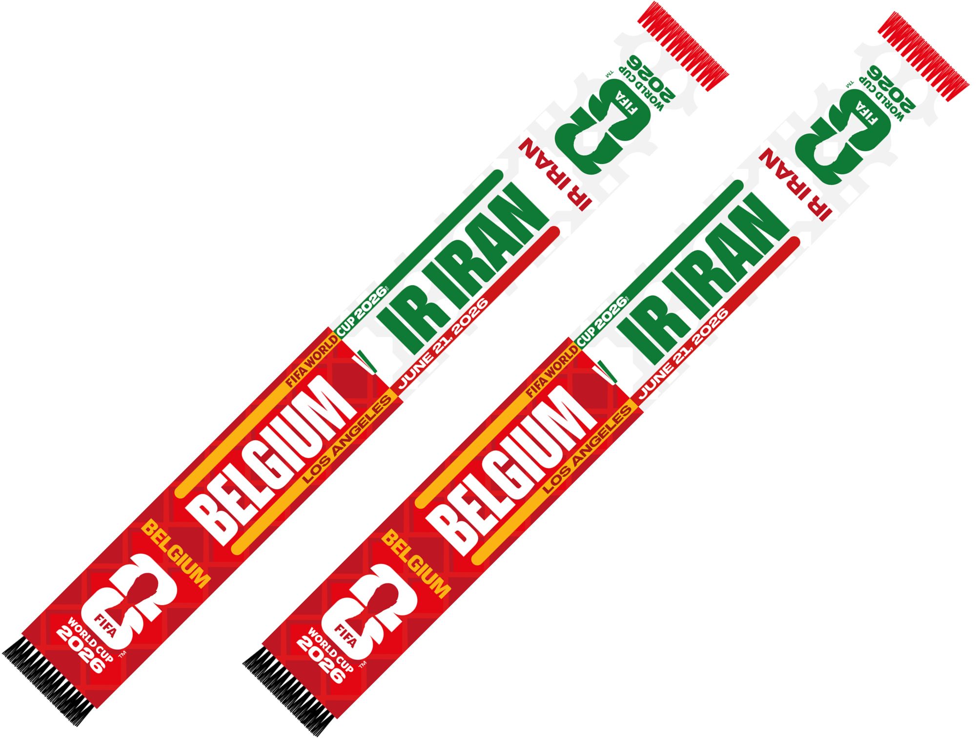 Global Scarves Belgium VS Ir Iran 2026 FIFA World Cup Matchup