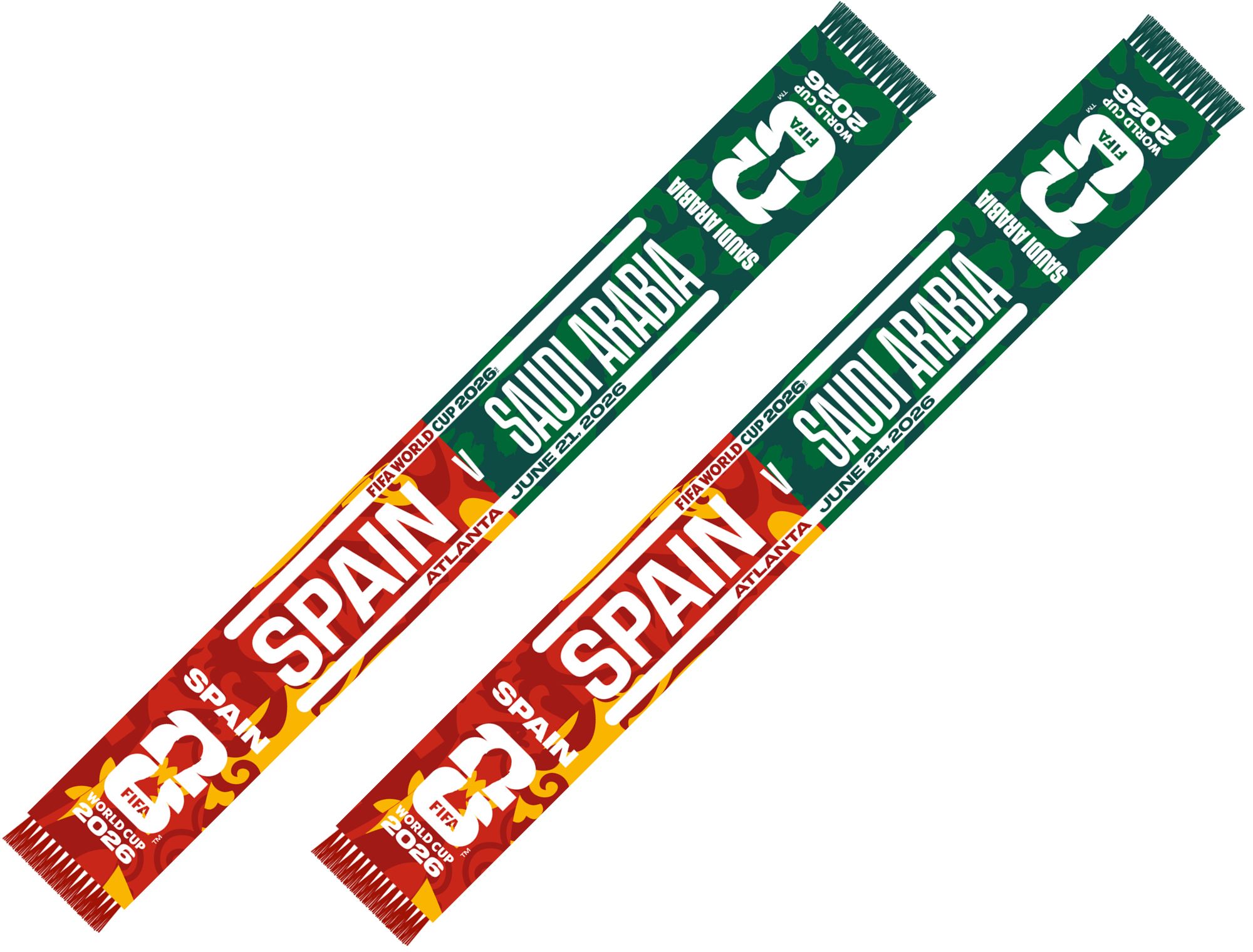 Global Scarves Spain VS Saudi Arabia 2026 FIFA World Cup Matchup