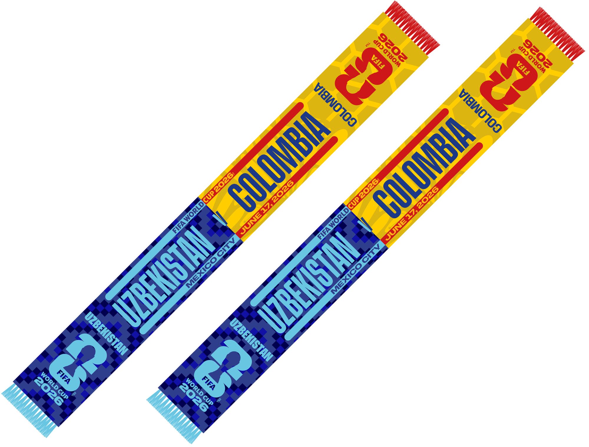 Global Scarves Uzbekistan VS Colombia 2026 FIFA World Cup Matchup