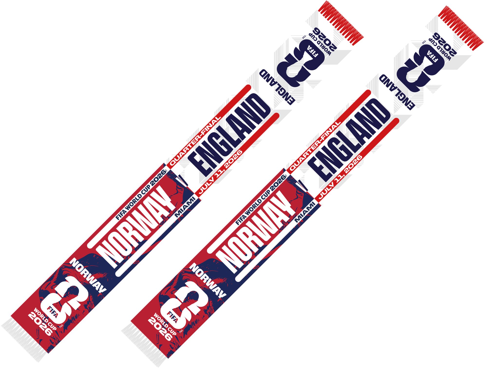 Global Scarves Norway VS England 2026 FIFA World Cup Matchup Scarf