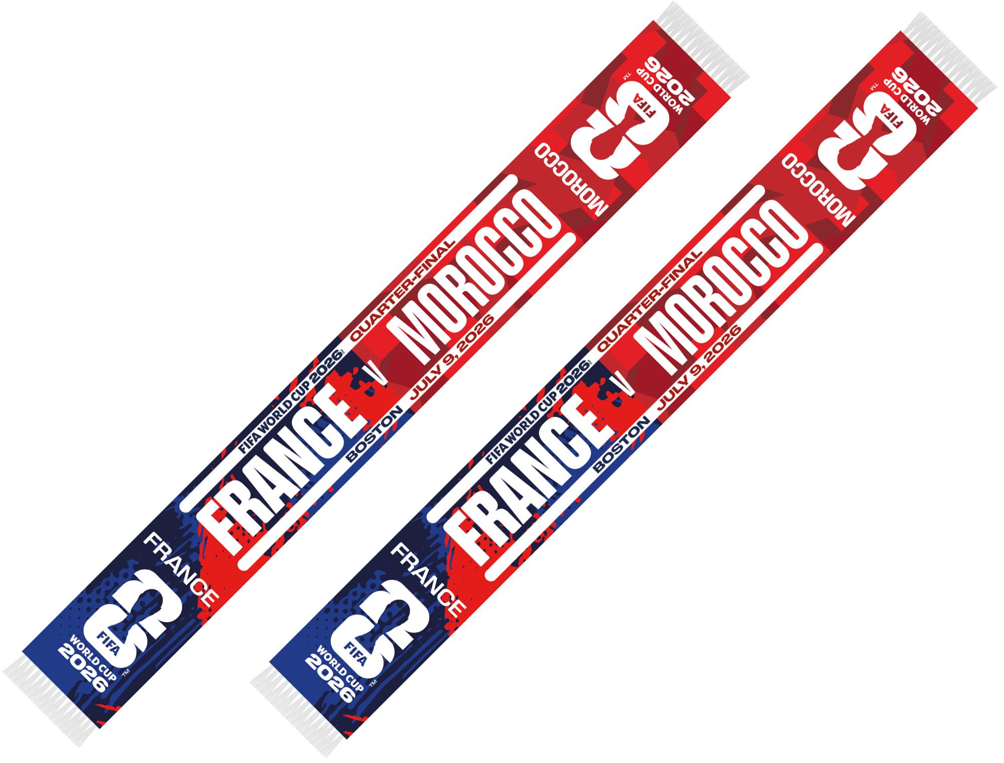 Global Scarves France VS Morocco 2026 FIFA World Cup Matchup Scarf