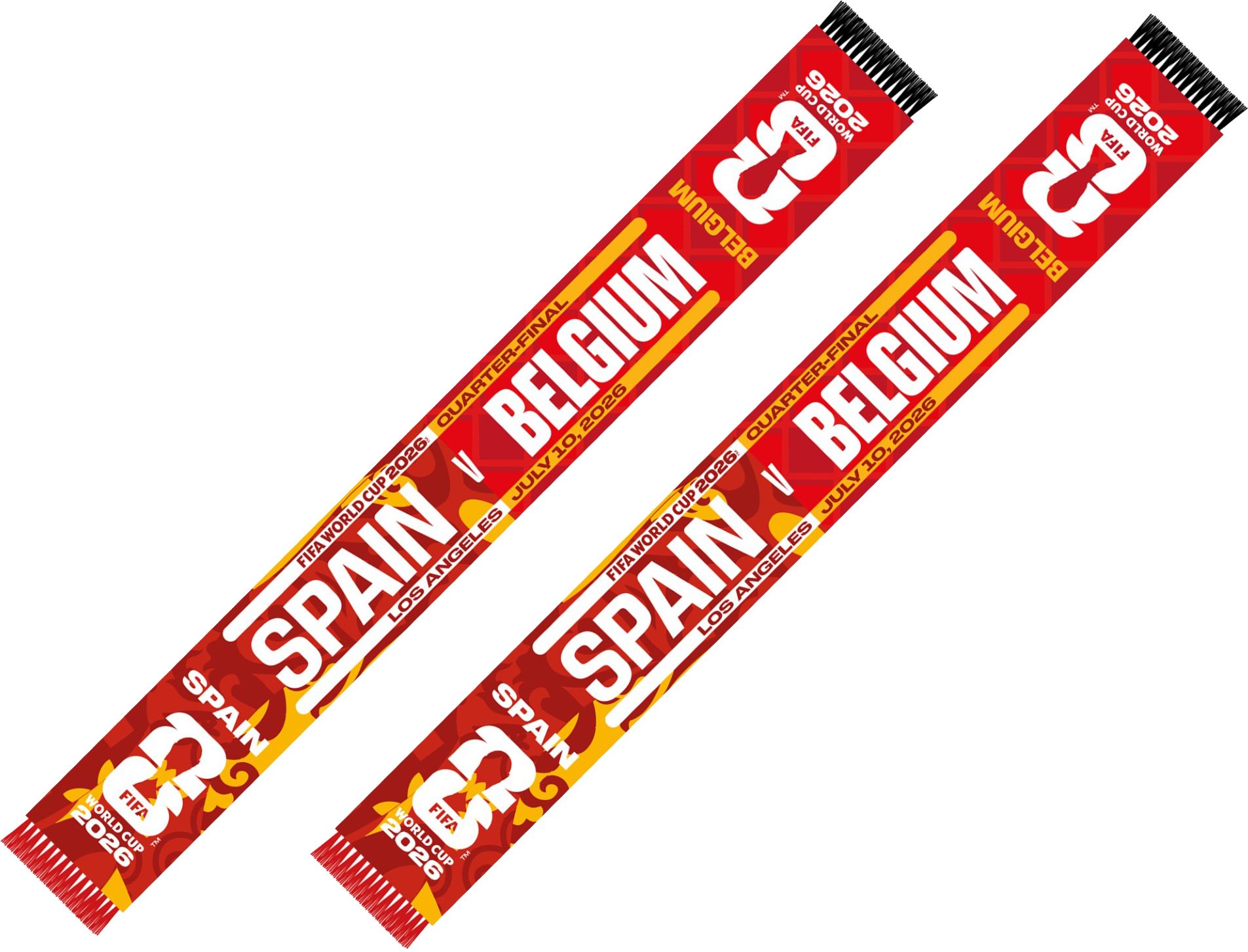 Global Scarves Spain VS Belgium 2026 FIFA World Cup Matchup Scarf