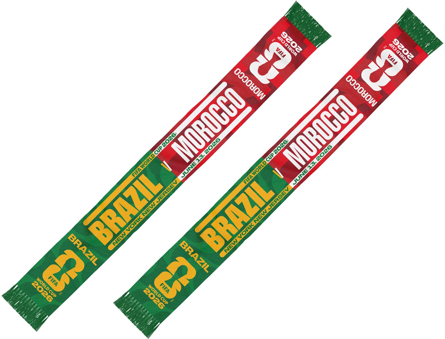 Global Scarves Brazil vs Morocco 2026 World Cup Matchup Scarf