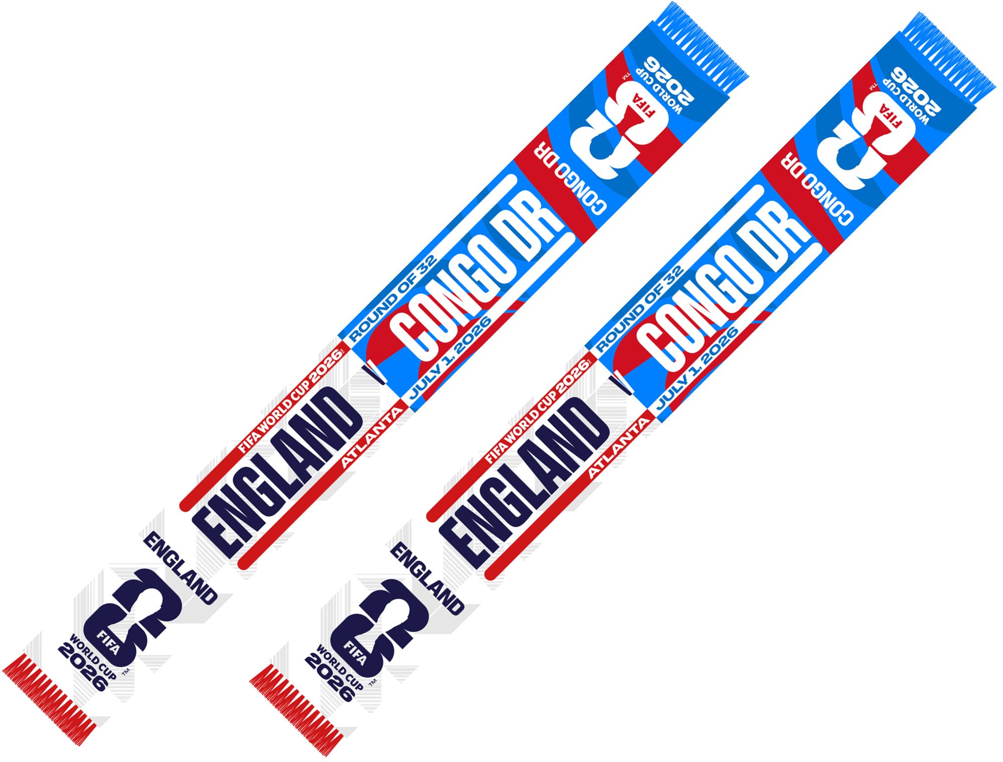 Global Scarves England VS DR Congo 2026 FIFA World Cup Matchup
