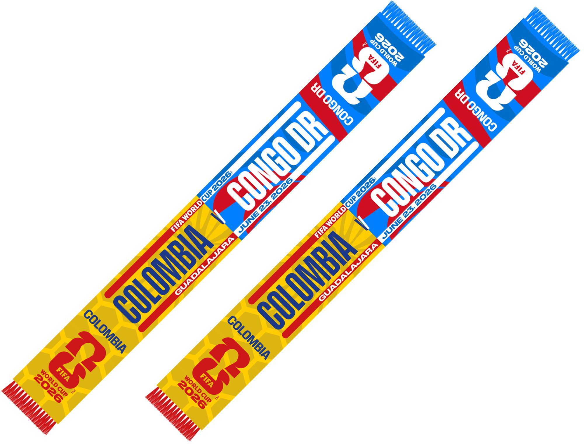 Global Scarves Colombia VS Congo Dr 2026 FIFA World Cup Matchup