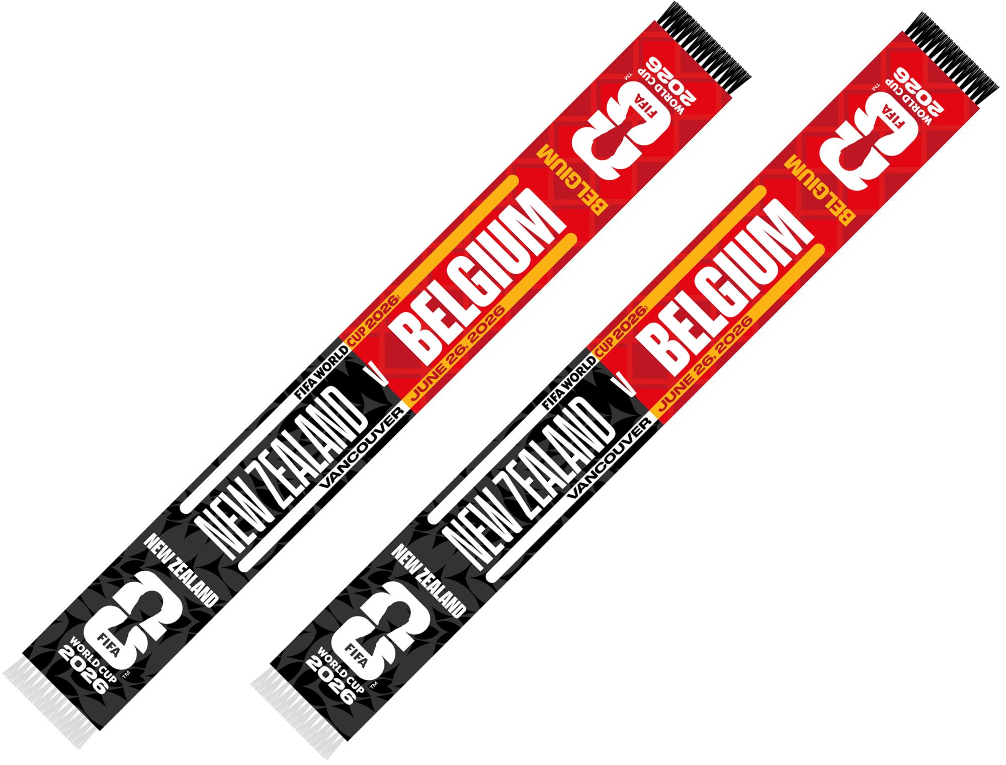Global Scarves New Zealand VS Belgium 2026 FIFA World Cup Matchup
