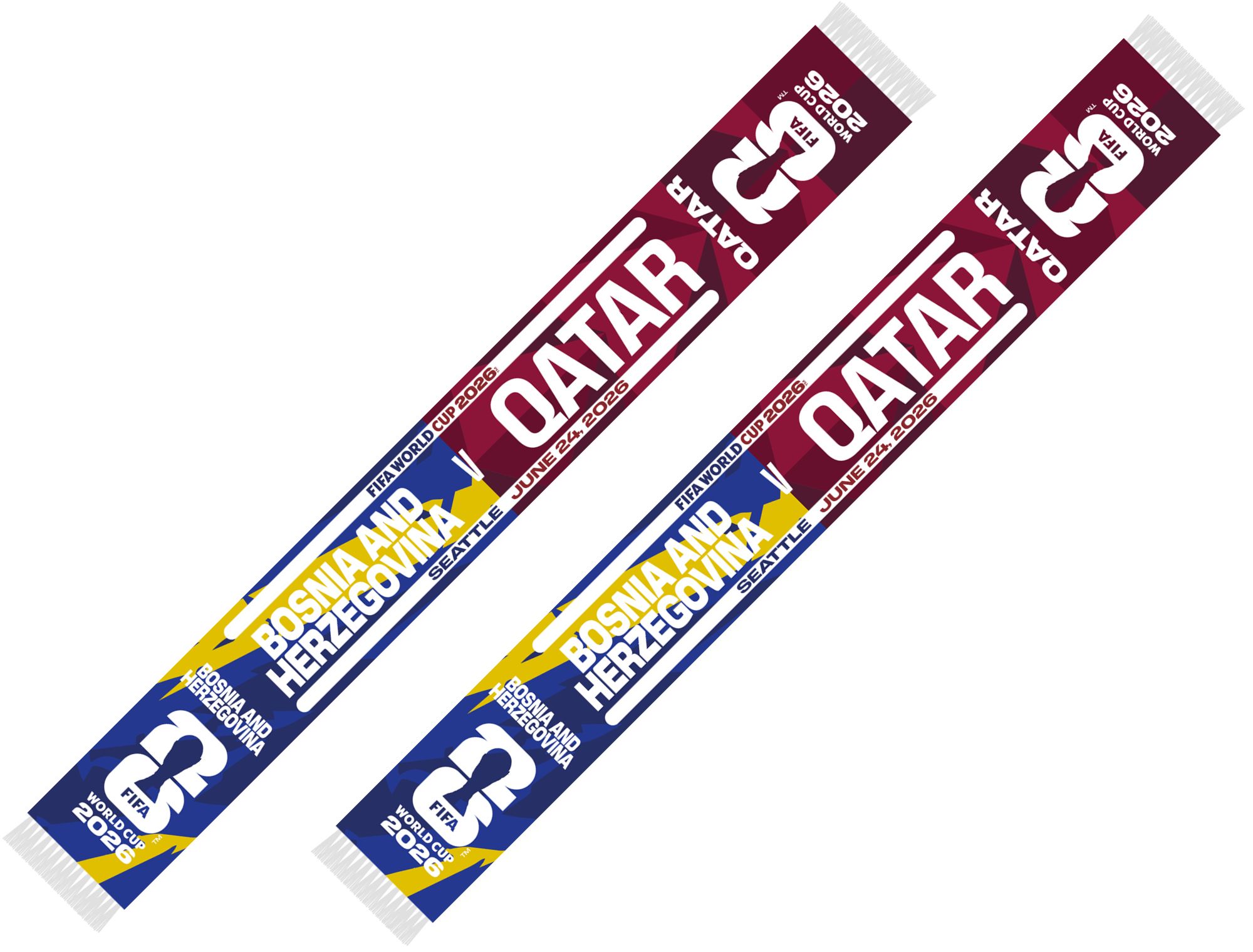 Global Scarves Bosnia And Herzegovina VS Qatar 2026 FIFA World Cup