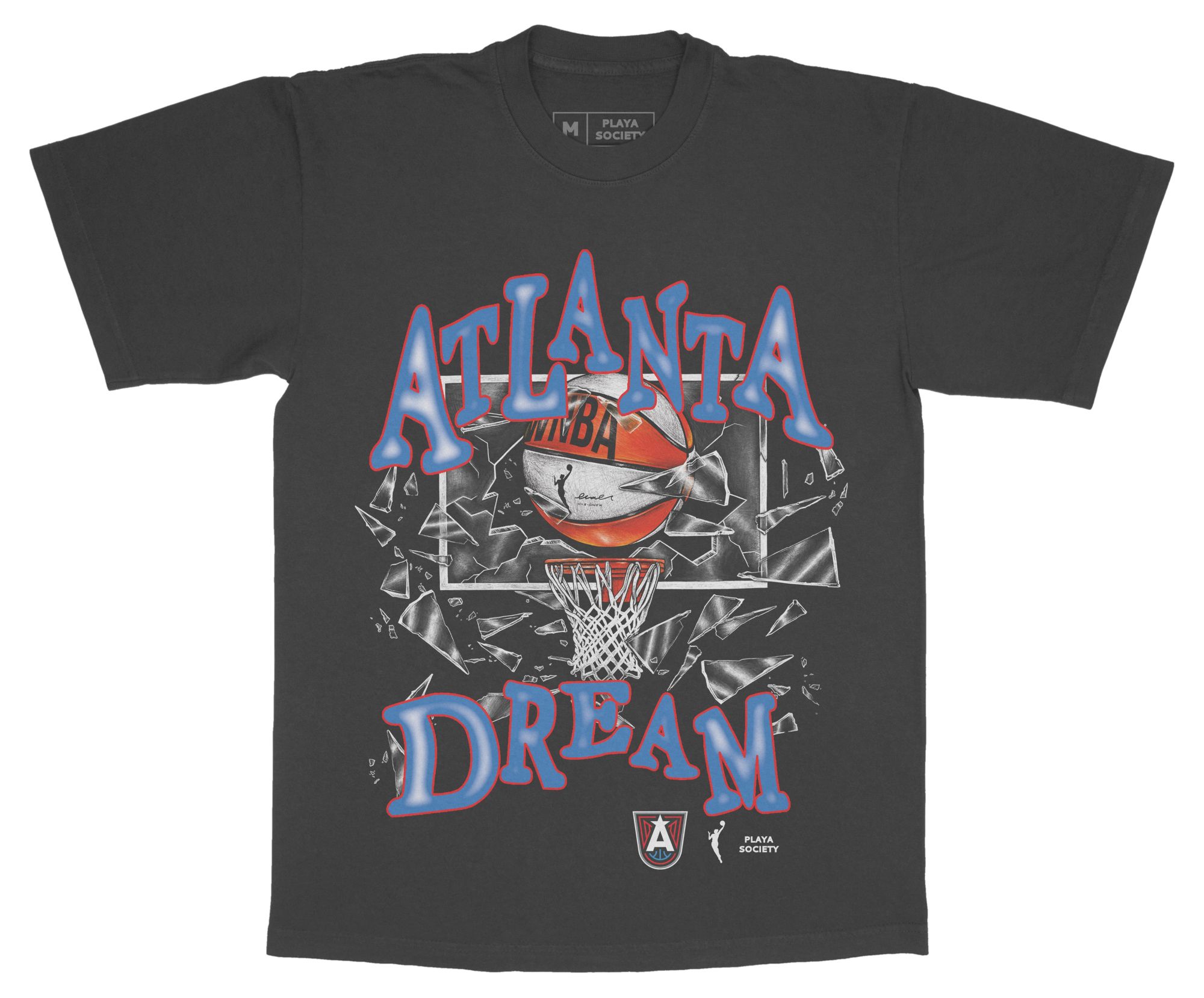 PLAYA SOCIETY Men's Atlanta Dream Black Shattered Glass Graphic T