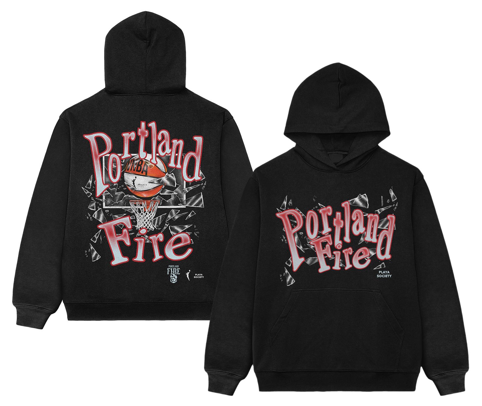 PLAYA SOCIETY Men's Portland Fire Black Shattered Glass Graphic