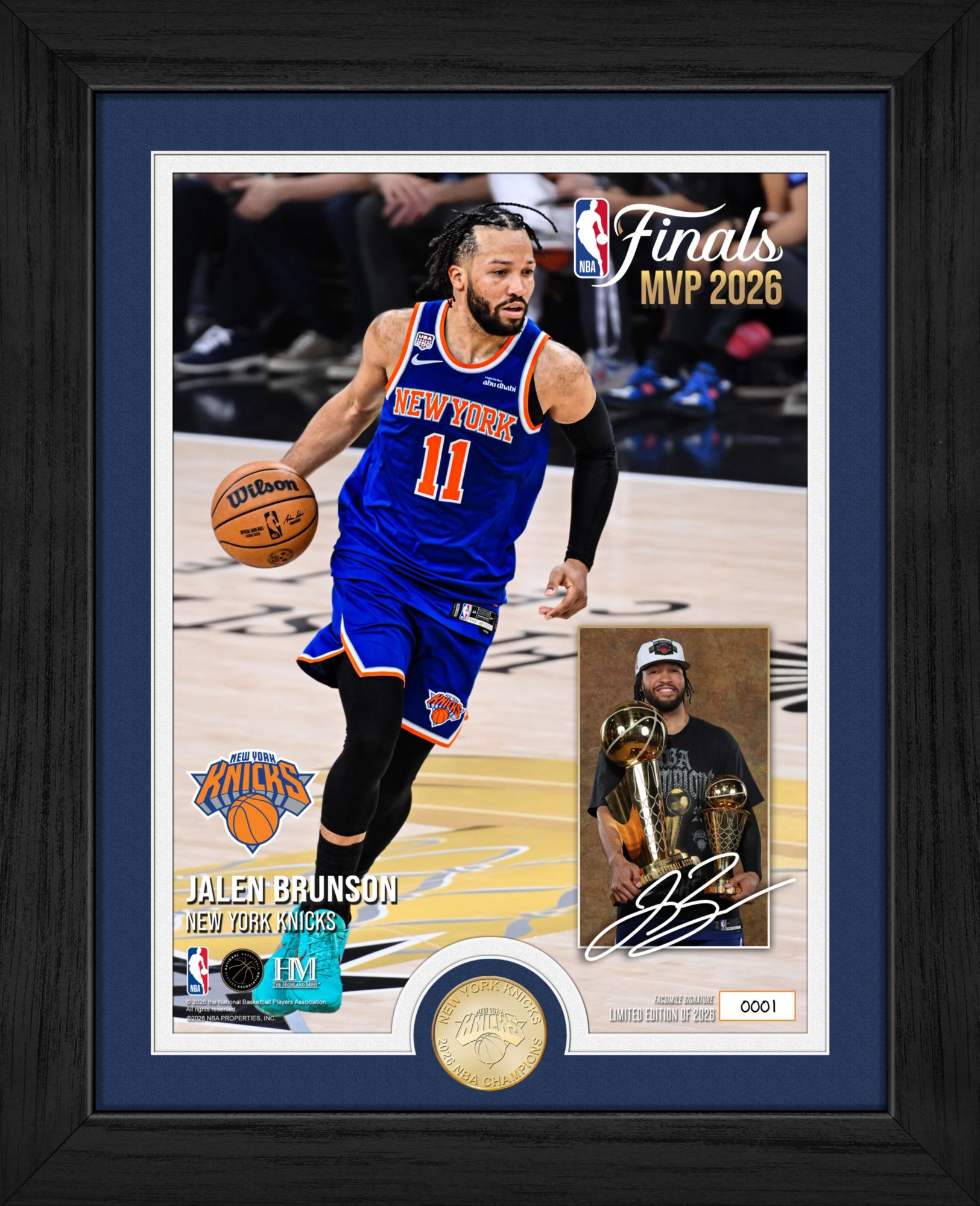 Highland Mint 2026 NBA Champions New York Knicks MVP Frame