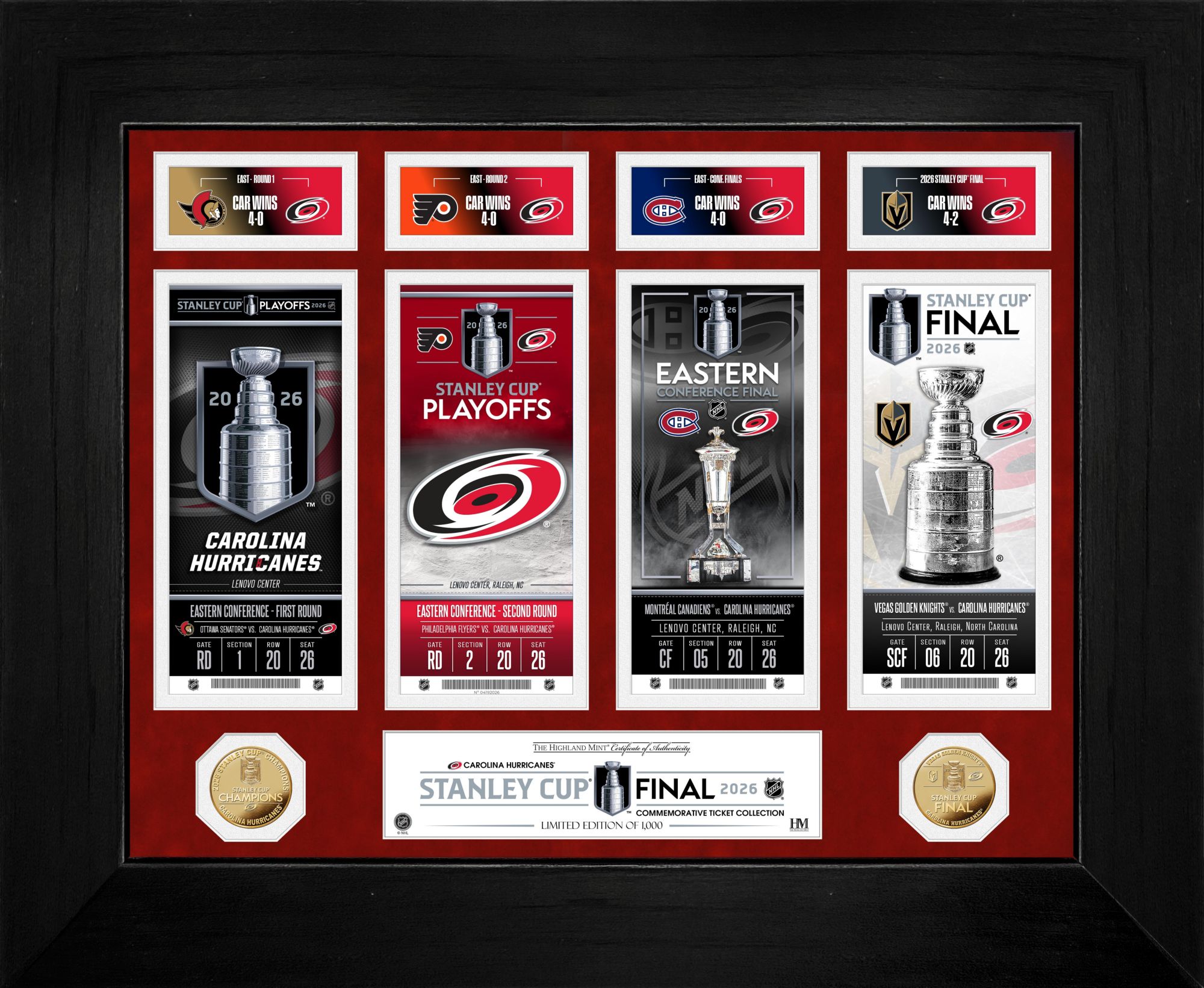 マリンゴールド2セット Highland Mint Carolina Hurricanes 2026 Stanley Cup Champions