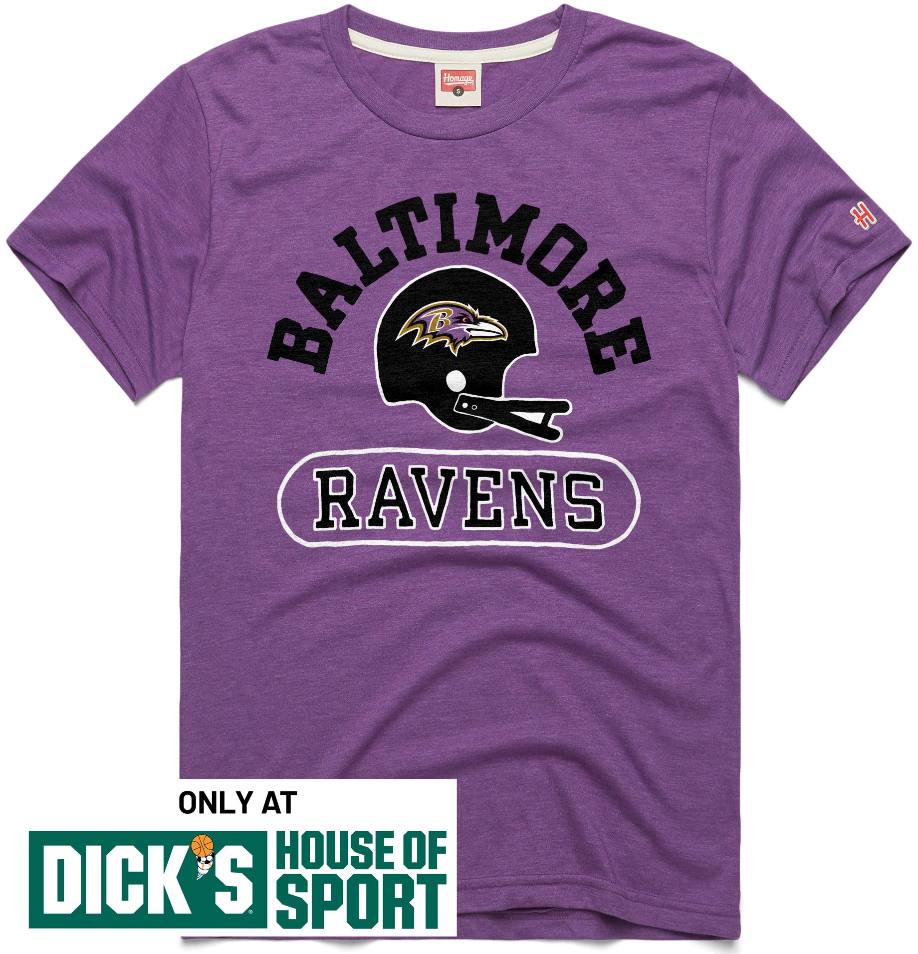 HOMAGE Men's Baltimore Ravens Royal Purple Throwback Helmet T