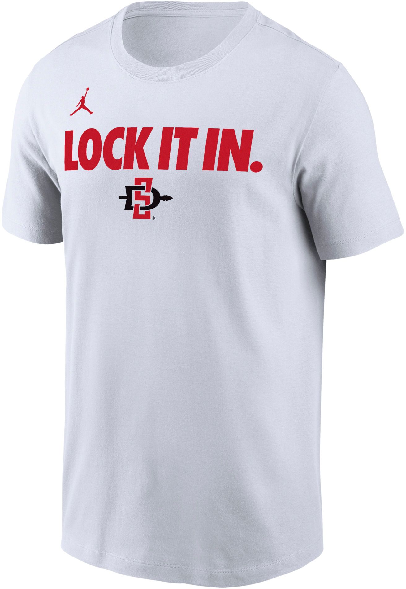 Jordan Adult San Diego State Aztecs 'Lock It In' White Bench T