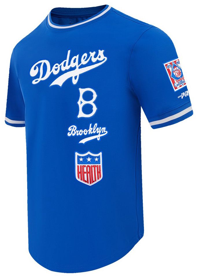 NO BAYSTARS,NO LIFE. Tシャツ ホワイト×ロイヤルブルー L Pro Standard Men's Los Angeles Dodgers Blue Retro Classic Double