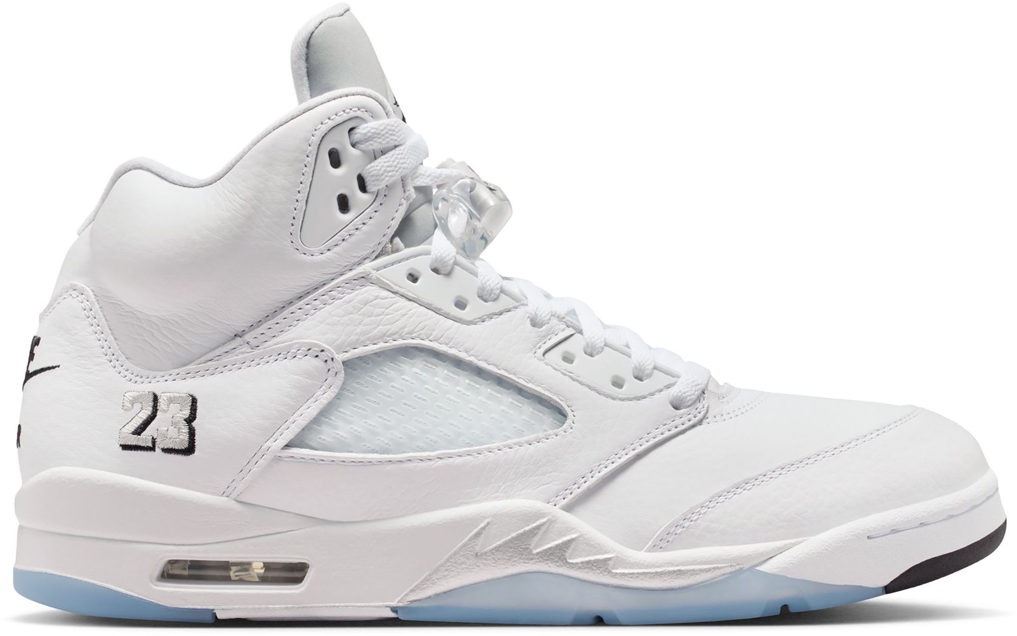 Air Jordan 5 Retro OG 'White and Metallic Silver' Basketball Shoes