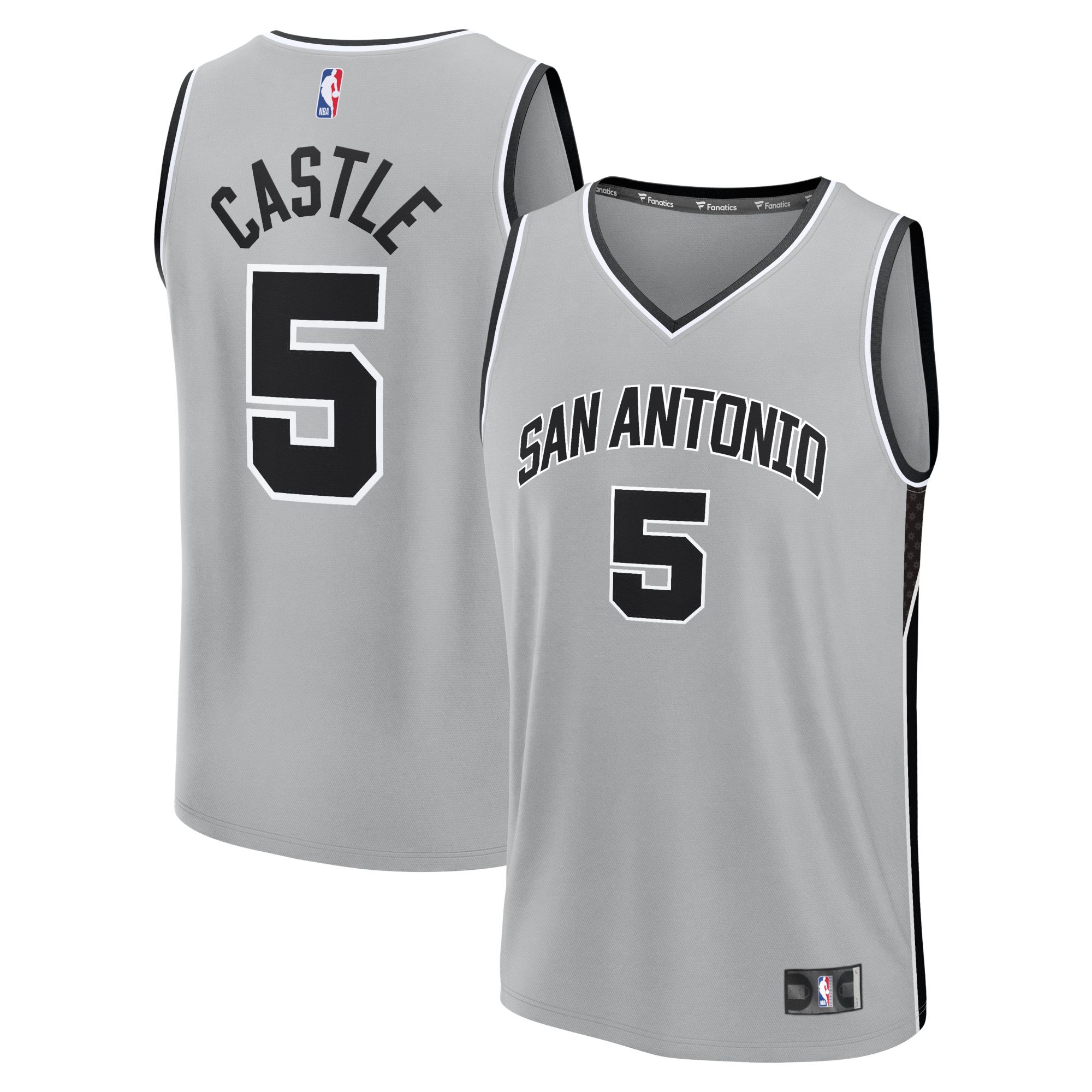 Jordan Adult 2025-26 Stephon Castle #5 San Antonio Spurs Grey