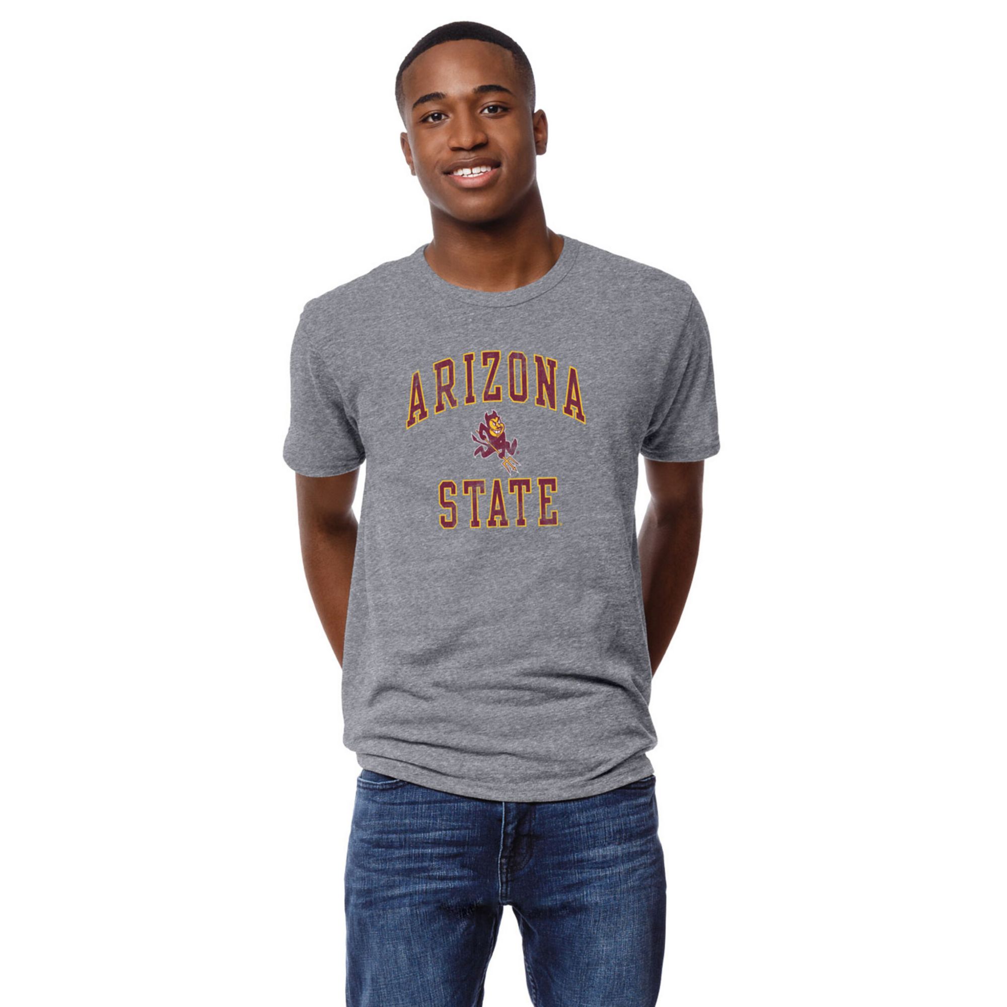 League-Legacy Men's Arizona State Sun Devils Grey Lifestyle T