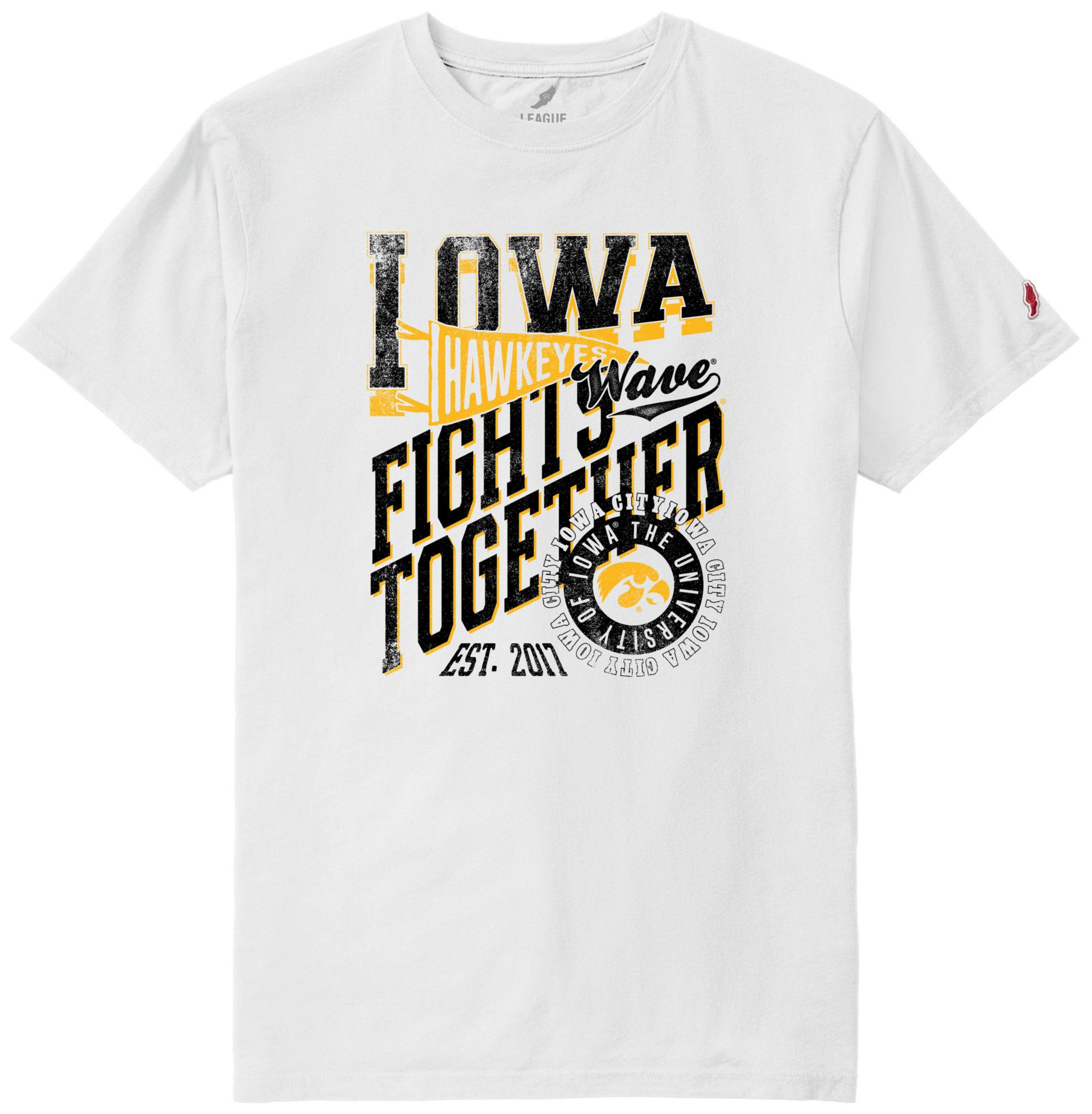 League-Legacy Men's Iowa Hawkeyes White Wave T-Shirt | Dick's