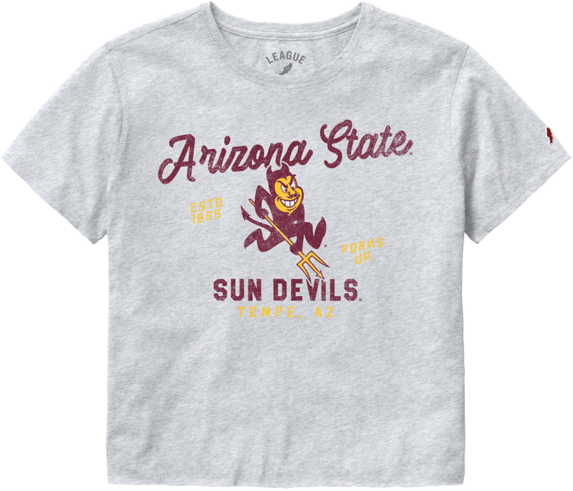 希少 アリゾナ大学 Sun Devils ロゴ刺繍 ゲームシャツ A-3723 League-Legacy Women's Arizona State Sun Devils Gray Clothesline
