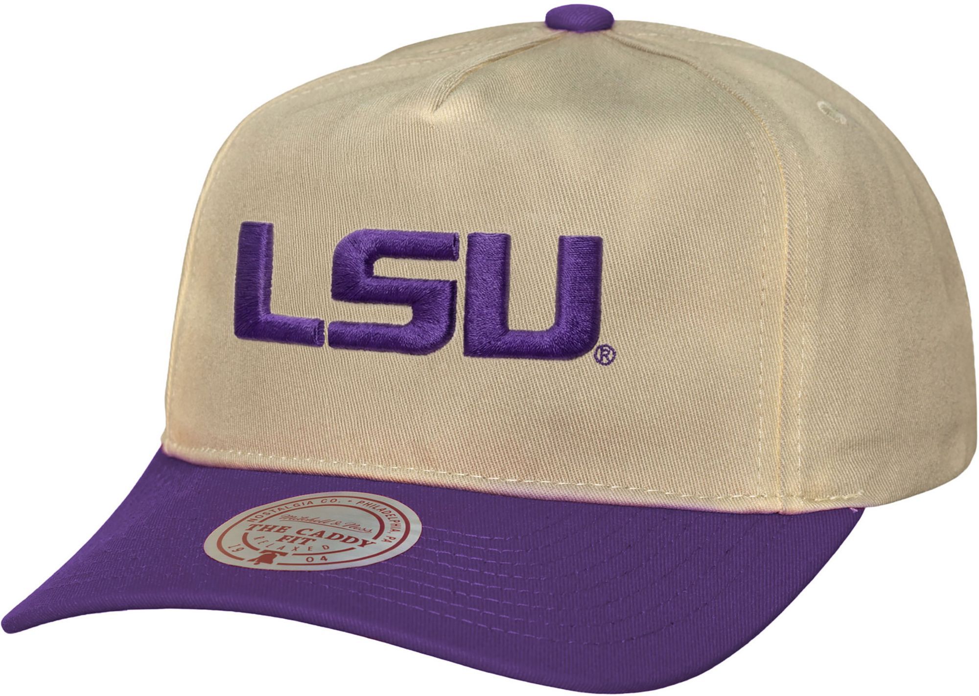 Mitchell & Ness Adult LSU Tigers Off White and Purple Retro Roots