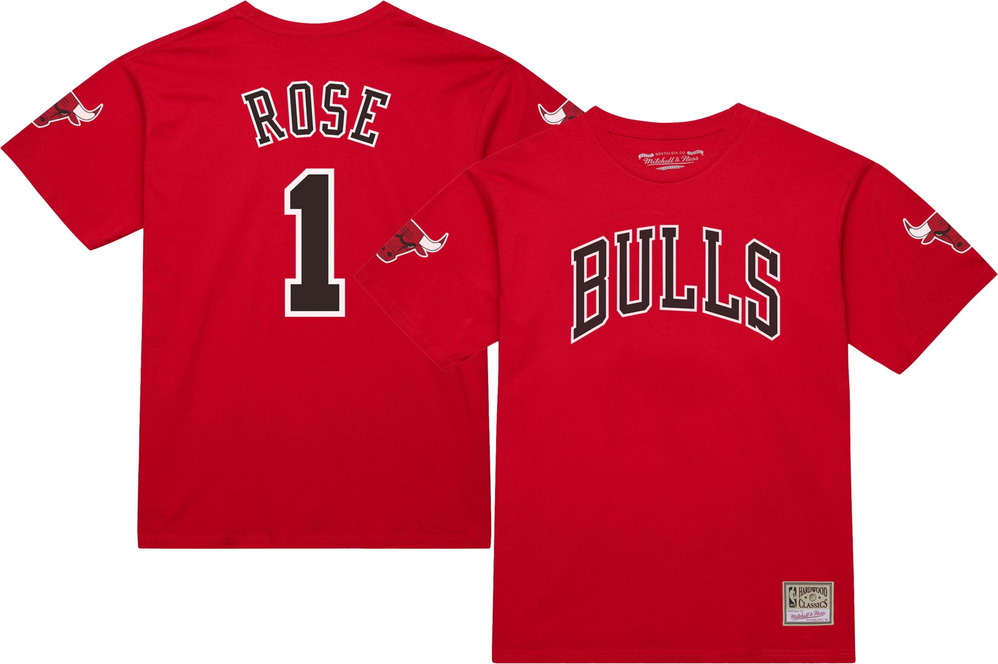 Mitchell & Ness Chicago Rose 1 ユニフォーム Mitchell & Ness Adult Chicago Bulls Derrick Rose #1 Red Hardwood