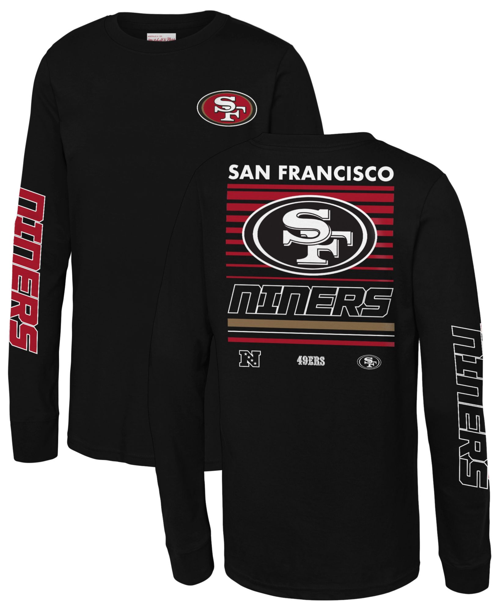 Mitchell & Ness Youth San Francisco 49ers Black Triple Play Long