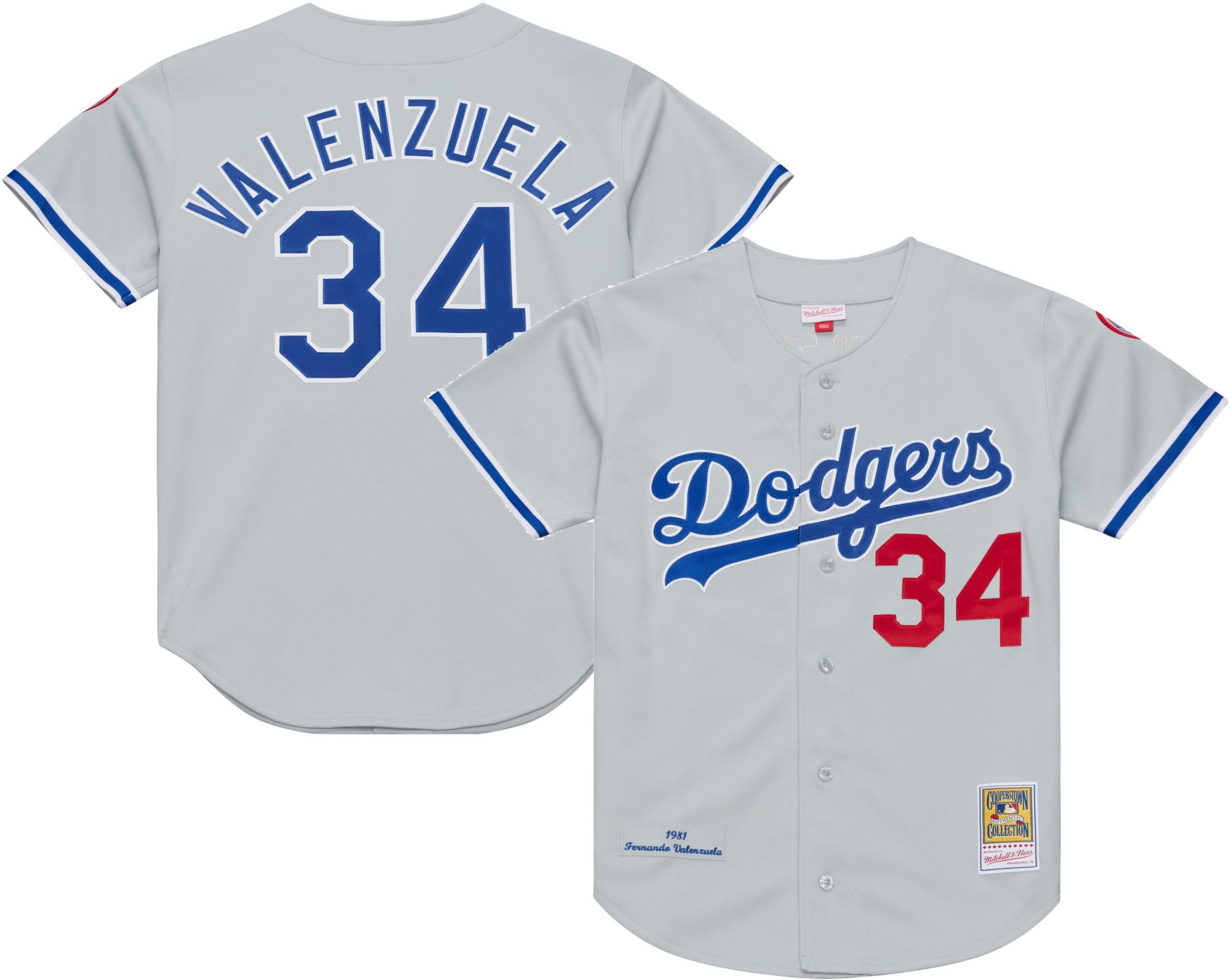 Mitchell & Ness Men's Los Angeles Dodgers Grey Fernando Valenzuela
