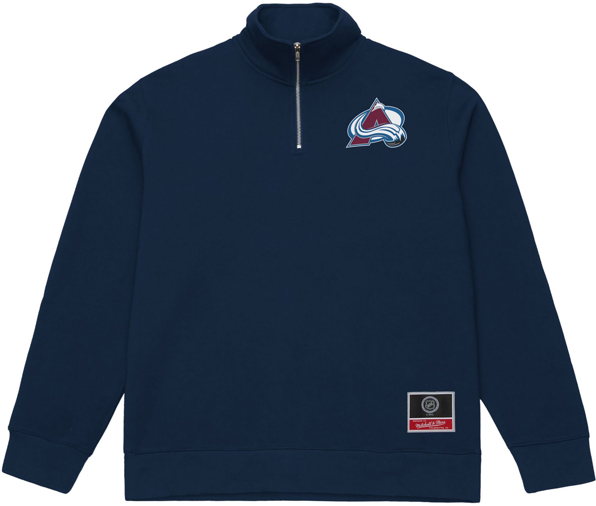 Mitchell & Ness Men's Colorado Avalanche Navy Logo 1/4 Zip