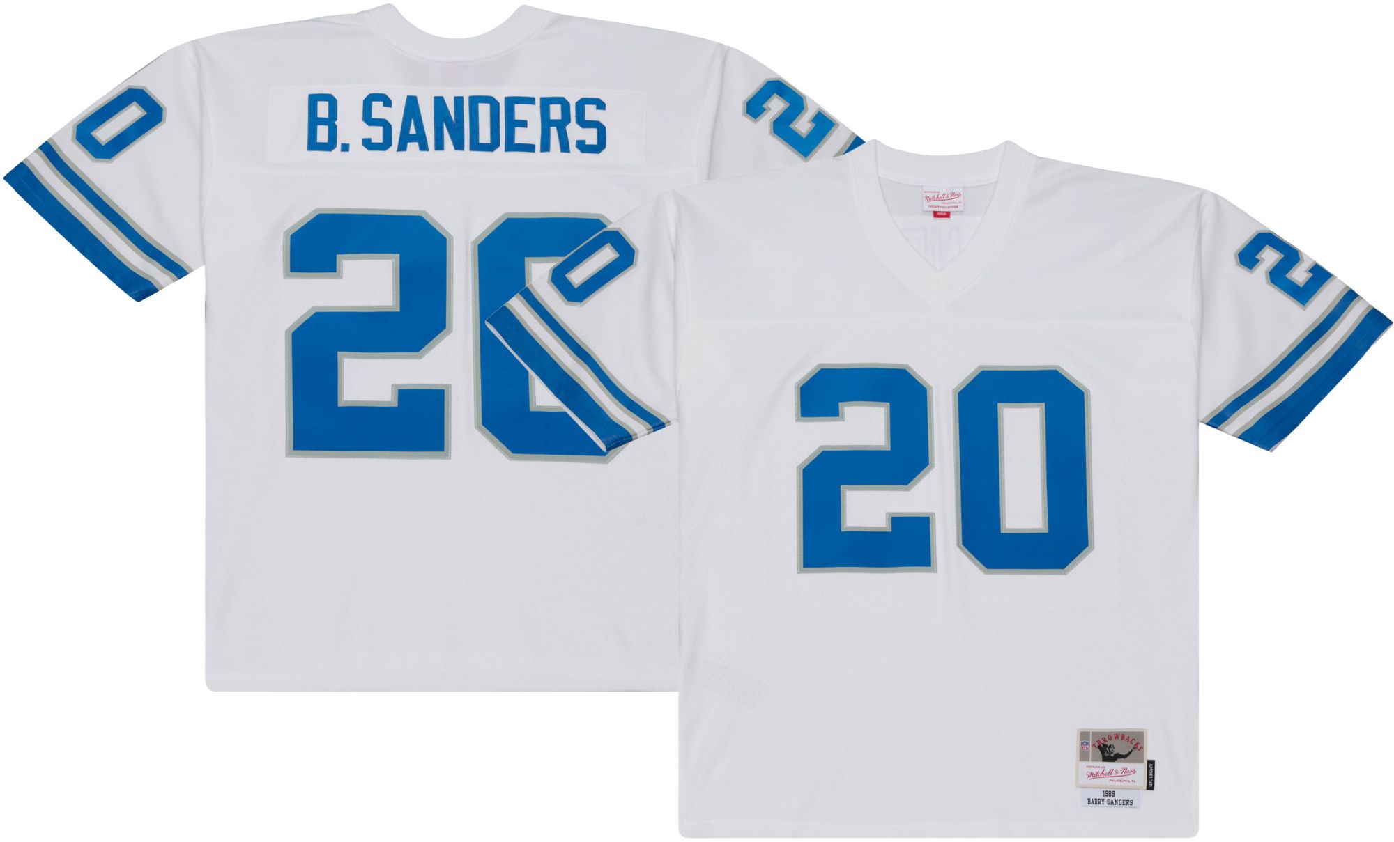 アメフト＊Mitchell&Ness D.SANDERS Jersey Mitchell & Ness Men's Detroit Lions White Barry Sanders Jersey