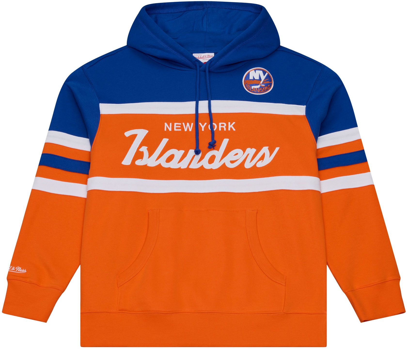 Mitchell & Ness Men's New York Islanders Royal and Orange Head