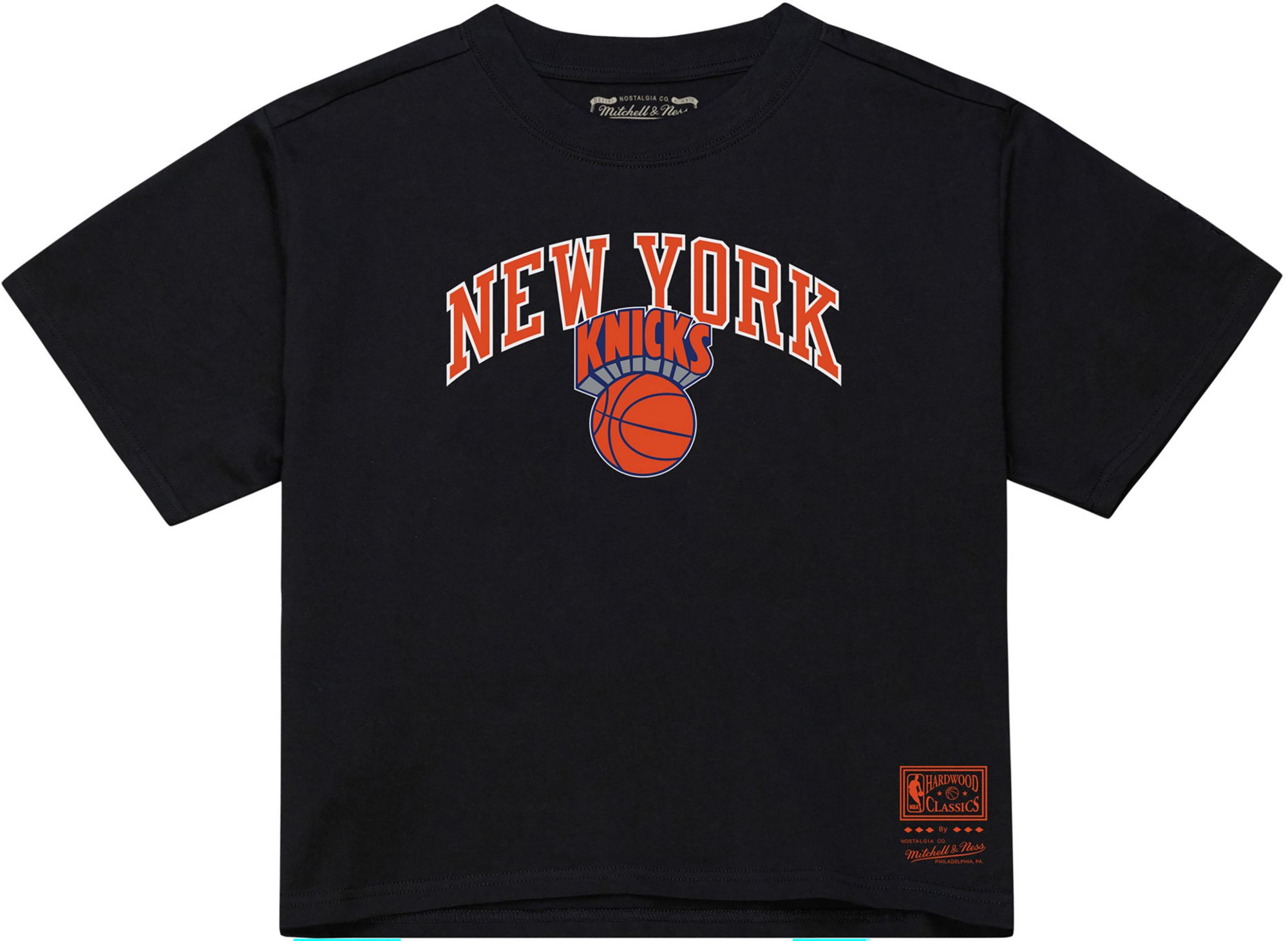 Mitchell & Ness Women's New York Knicks Black Evergreen Cropped T