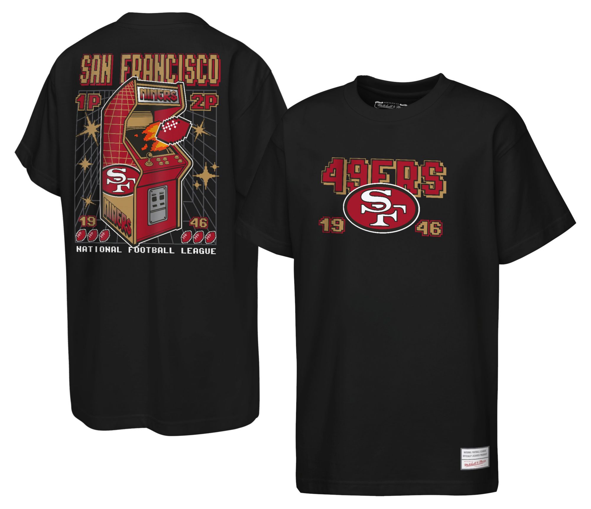 Mitchell & Ness Youth San Francisco 49ers Black Arcade T-Shirt