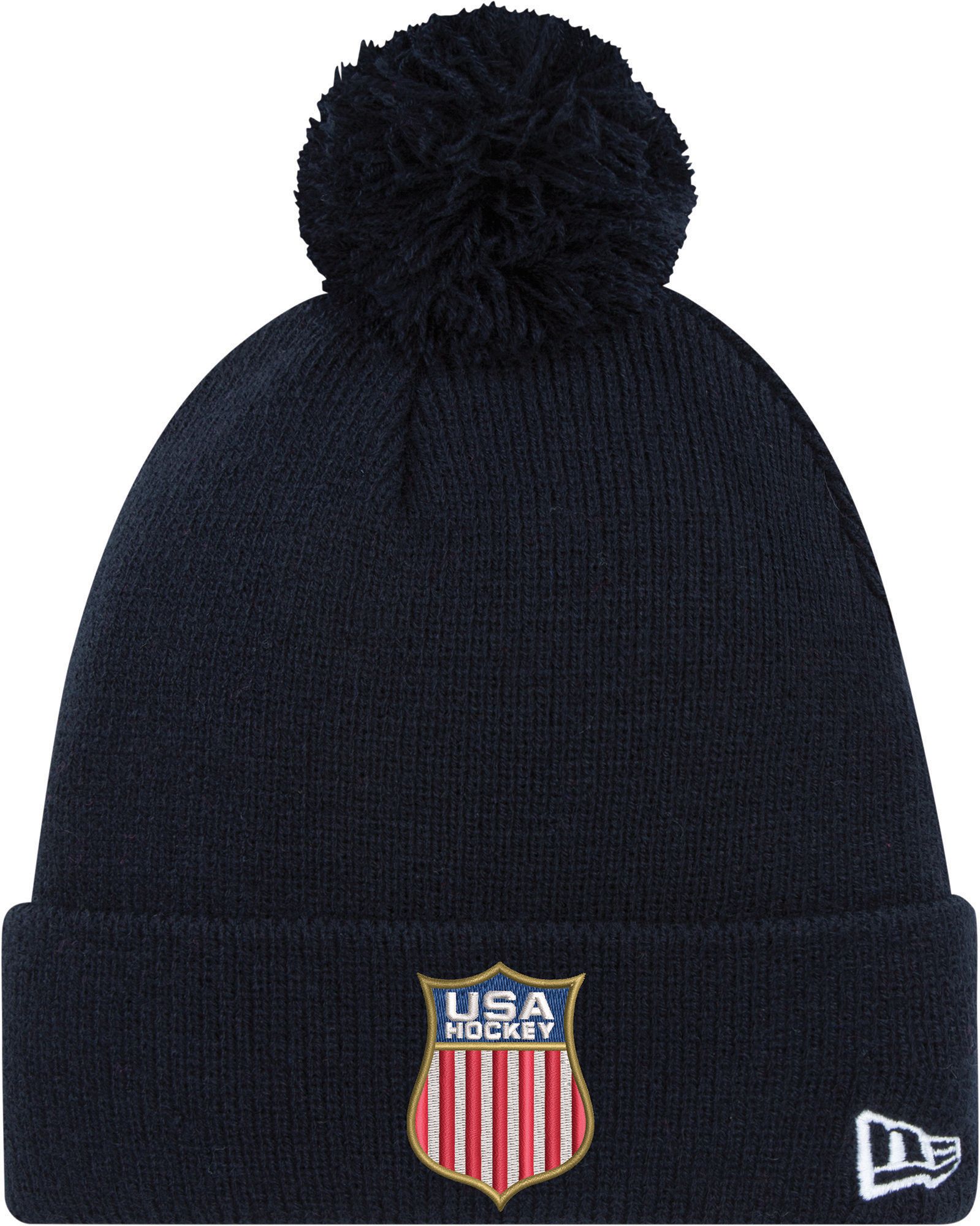 New Era Olympics USA Hockey Navy Cuff Knit Pom Beanie | Dick's