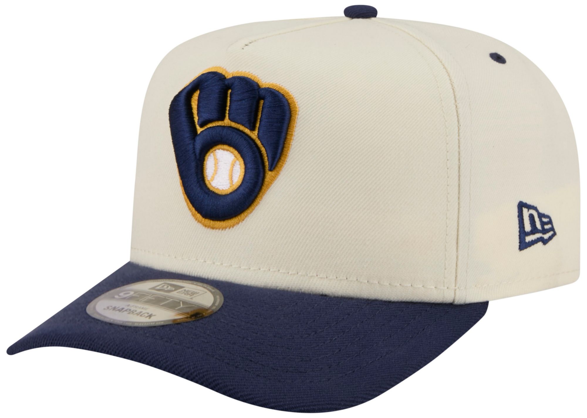 New Era Adult Milwaukee Brewers Cream Rear Hit A-Frame 9Fifty