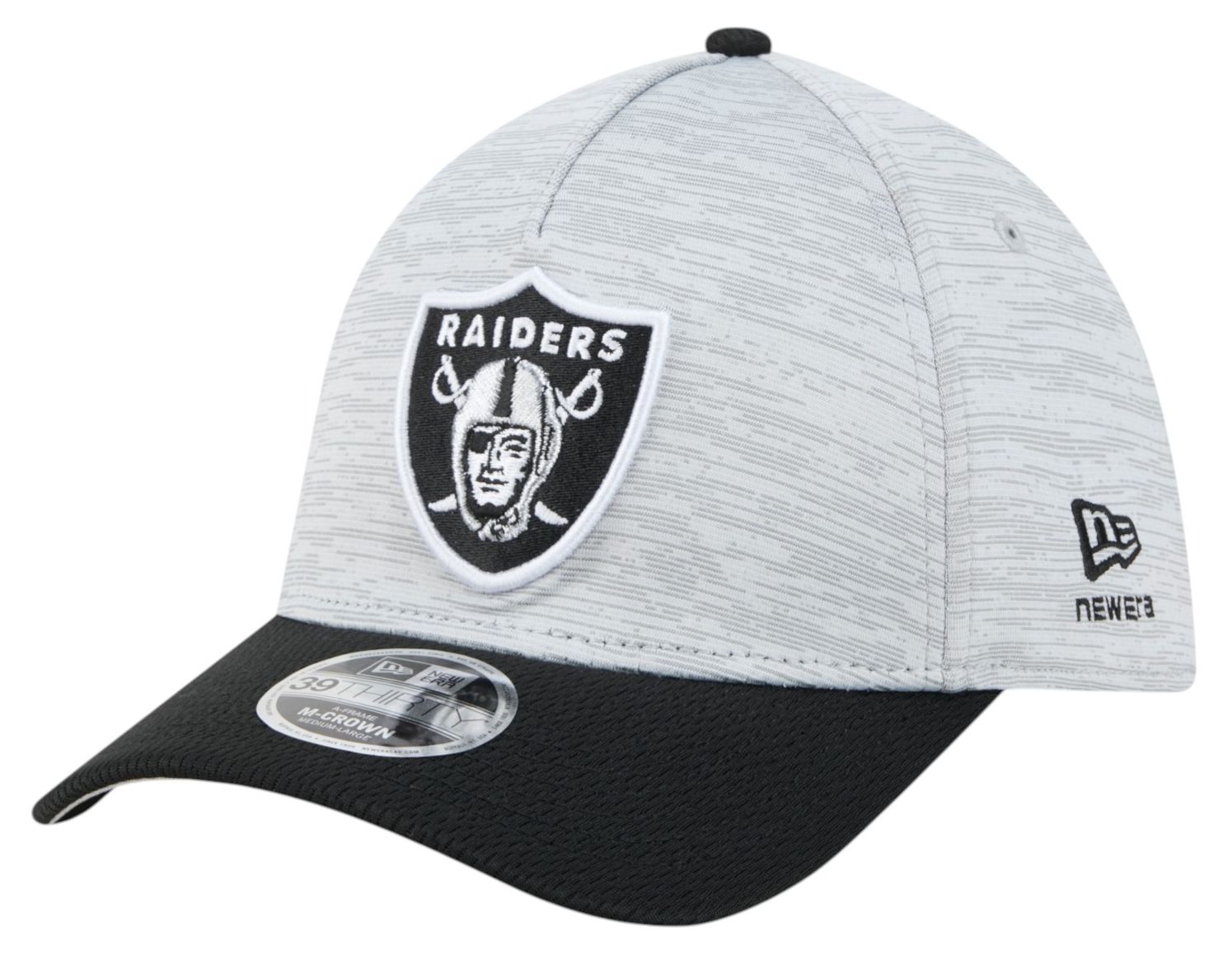 New Era Adult Las Vegas Raiders Grey Tech 39Thirty Stretch Fit Hat