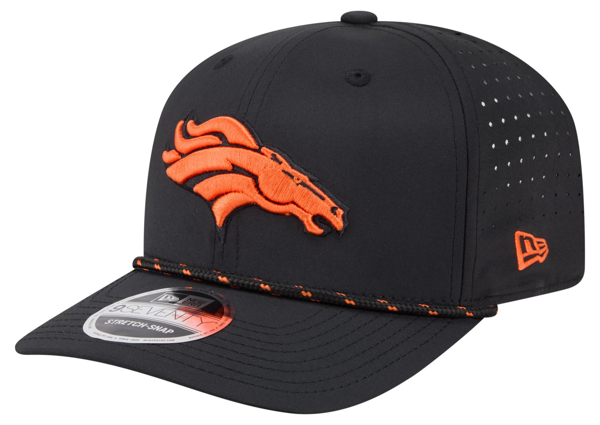 New Era Adult Denver Broncos Black Rope 9Seventy Adjustable Hat