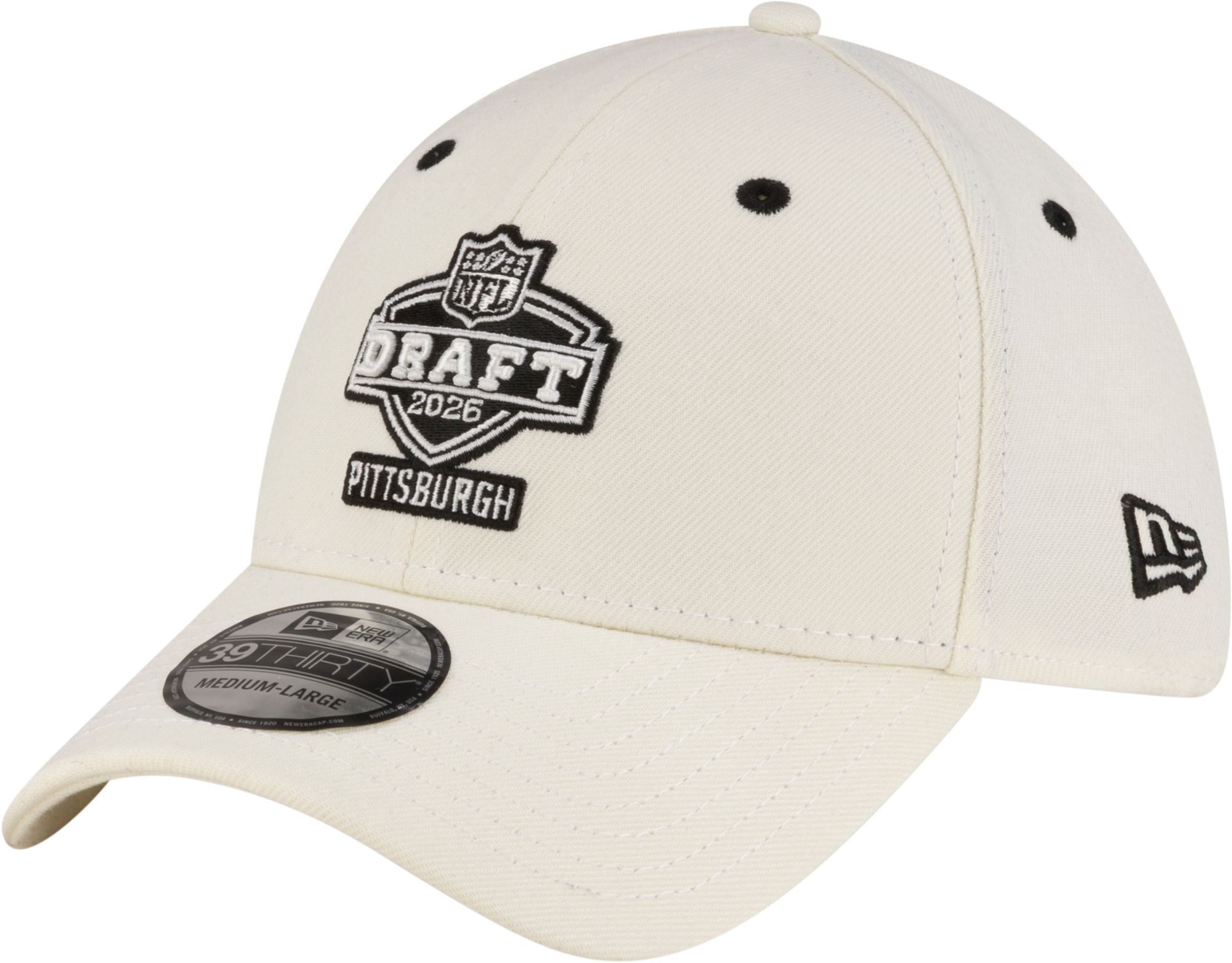 New Era Adult NFL Draft 2026 39Thirty White Stretch Fit Hat