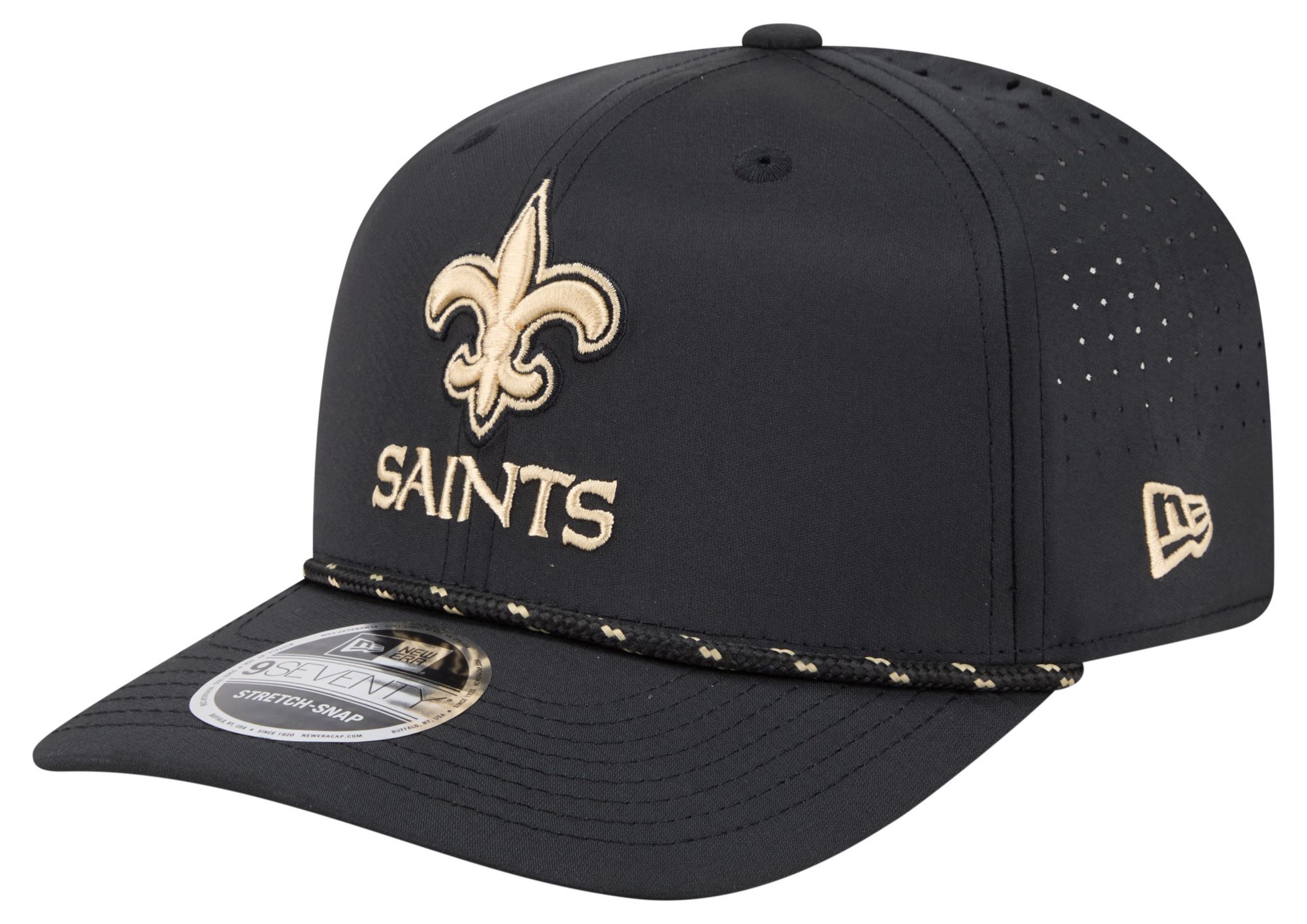 New Era Adult New Orleans Saints Black Rope 9Seventy Adjustable