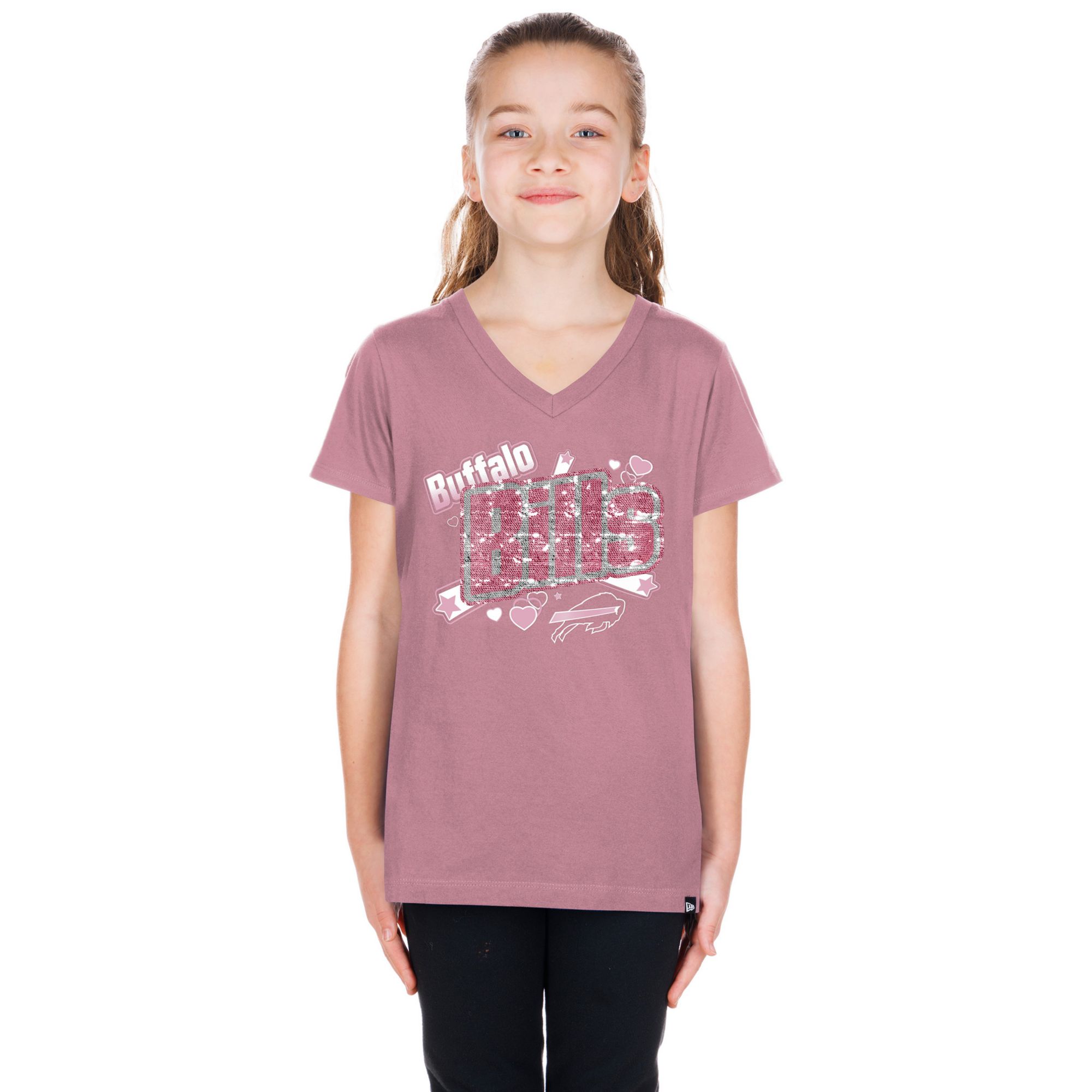 New Era Girls' Buffalo Bills Pink Flip Sequin T-Shirt | Dick's