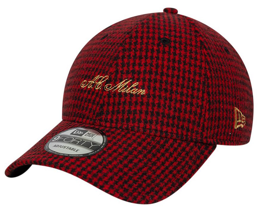 New Era Men's AC Milan Red Houndstooth Wordmark 2026 9Forty