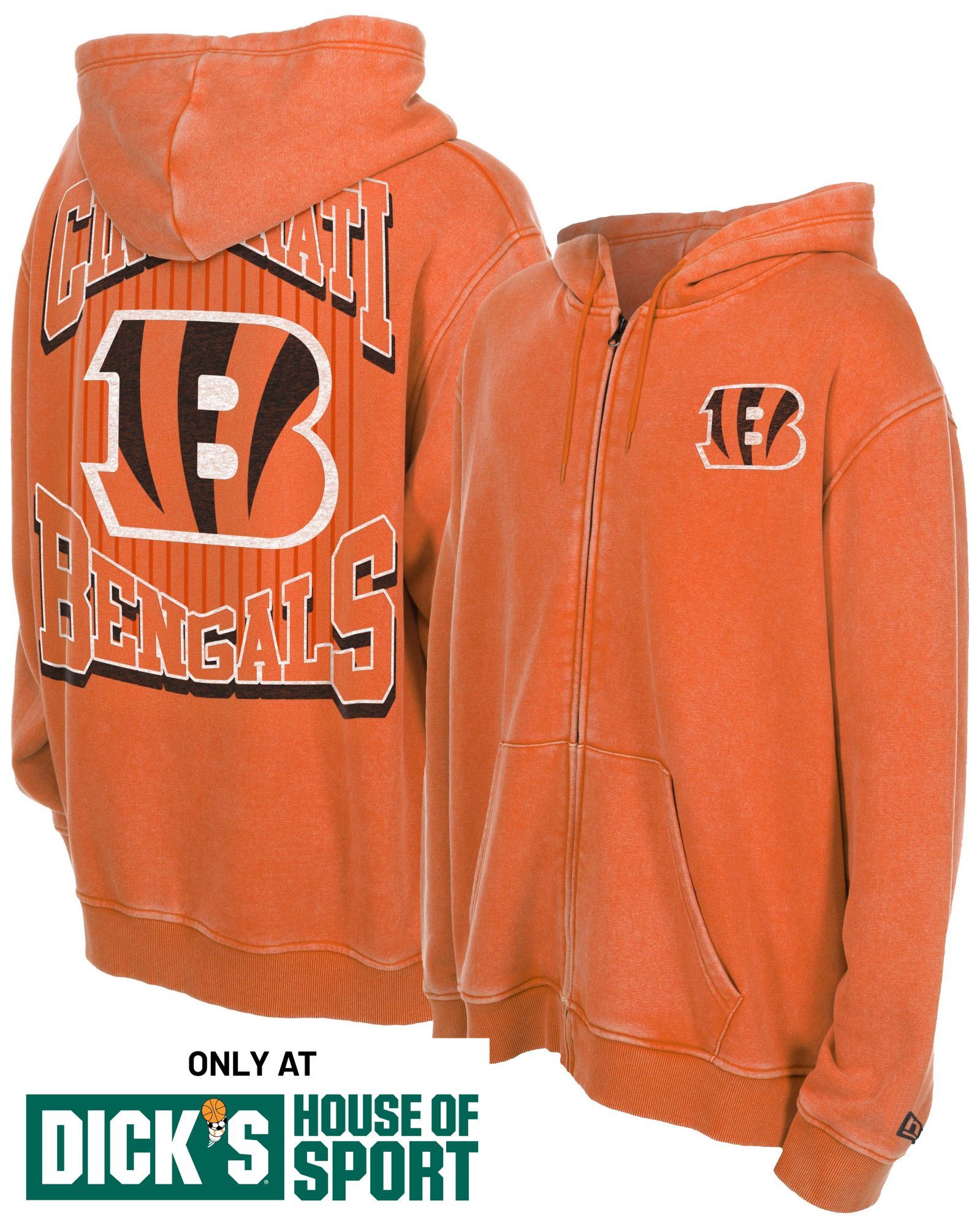 New Era Men's Cincinnati Bengals Washed Full-Zip Hoodie | Dick's