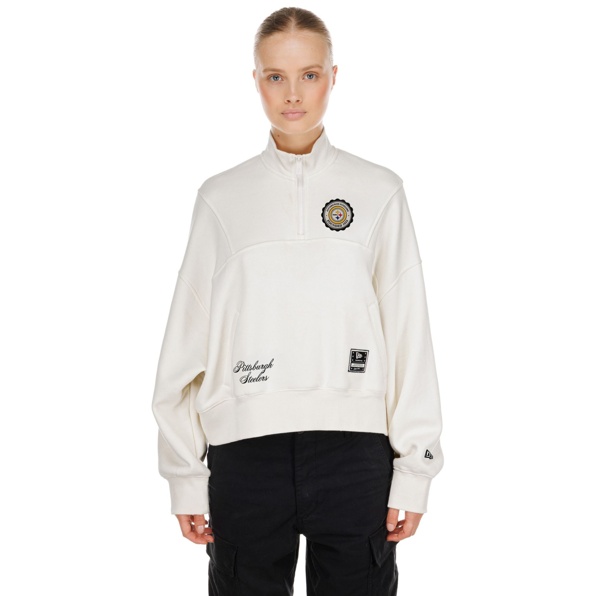 New Era Women's Pittsburgh Steelers Patch Fleece 1/4 Zip