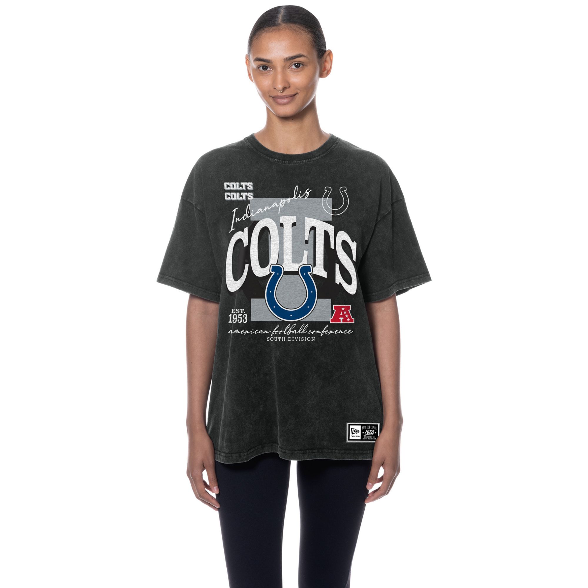 New Era Women's Indianapolis Colts Oversized Mineral Washed T