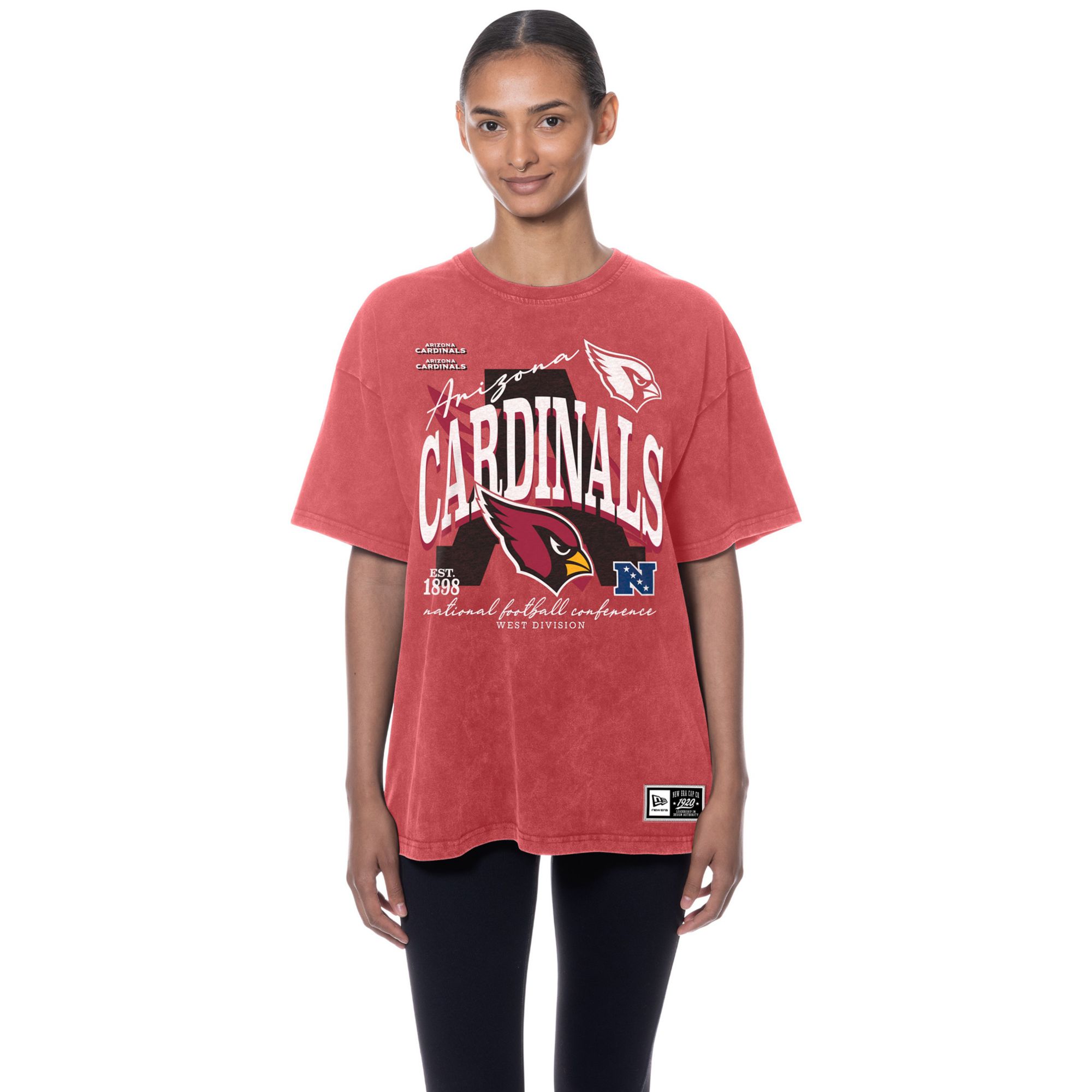 CARDINALS Tシャツ マルーン色 New Era Women's Arizona Cardinals Oversized Mineral Washed T-Shirt