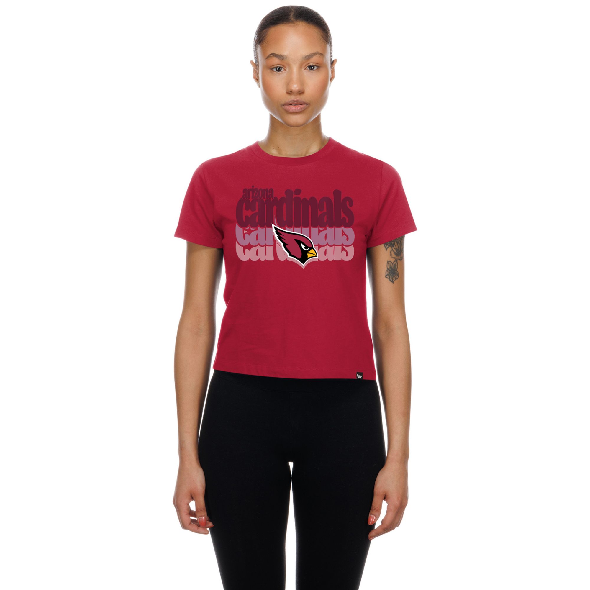 New Era Women's Arizona Cardinals Red Fan Shrunken T-Shirt