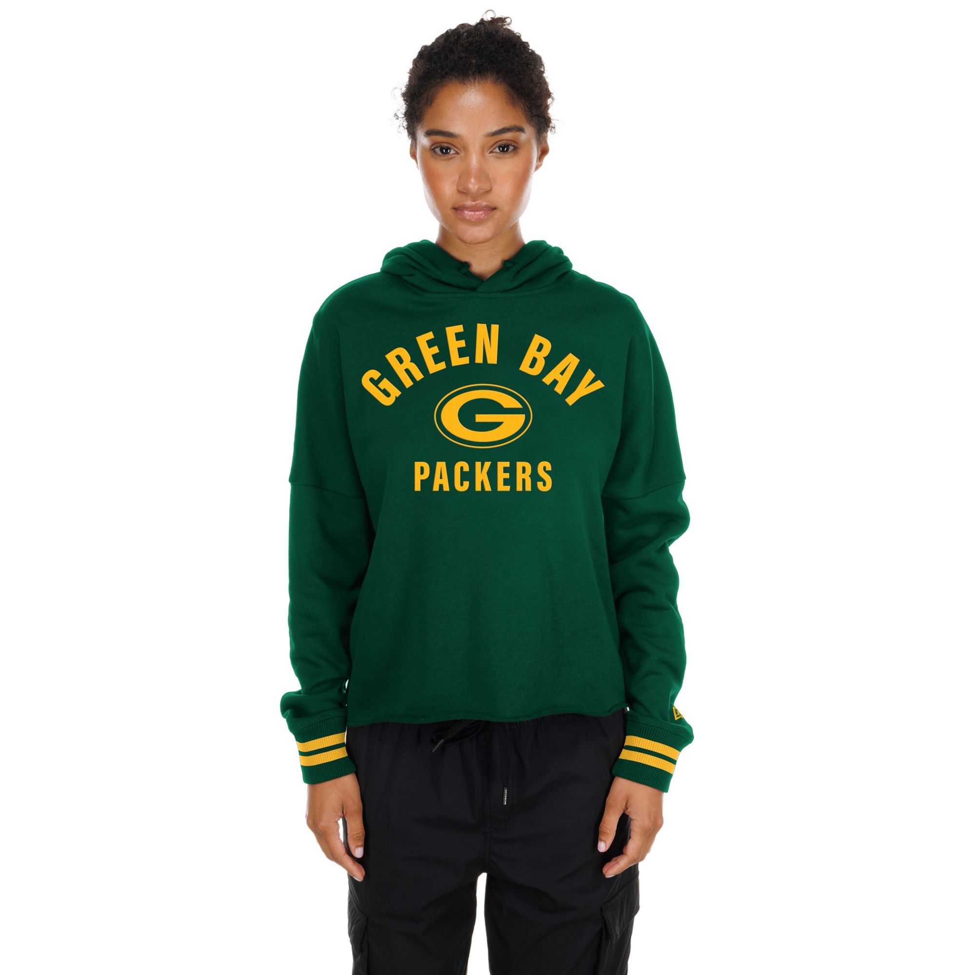 green bay packers hoodie dress New Era Women's Green Flocked EasterSale26