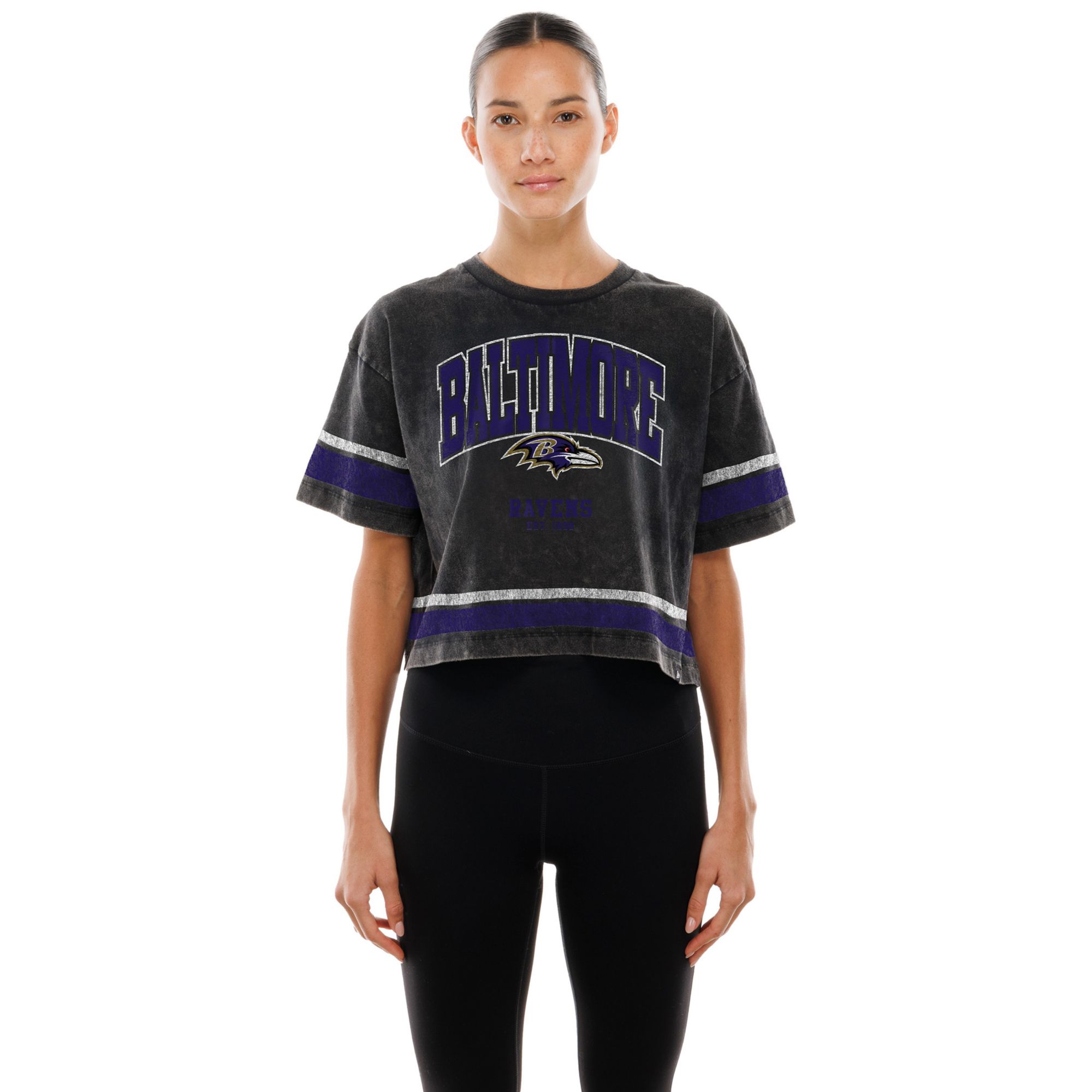 New Era Women's Baltimore Ravens Black Sport Boxy T-Shirt | Dick's